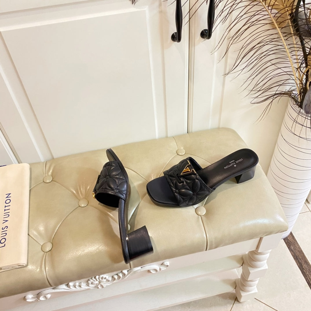 LV Neo Revival Mule 55mm Black Lambskin