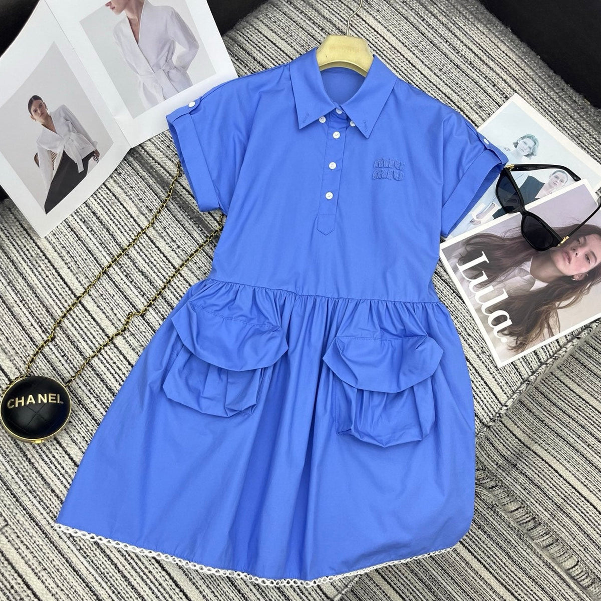 MiuMiu 2026 Dress Blue Cotton 646522