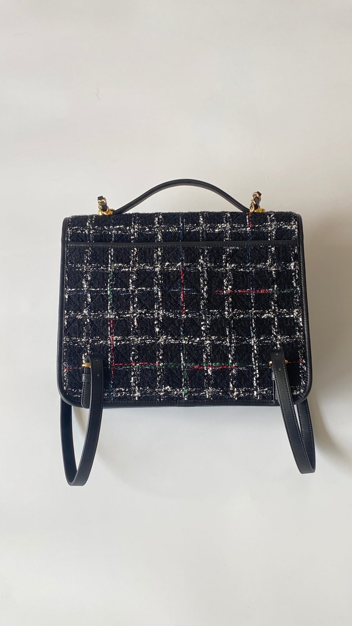 CC 2025 Tweed School Memory Mini Top Handle Flap Black