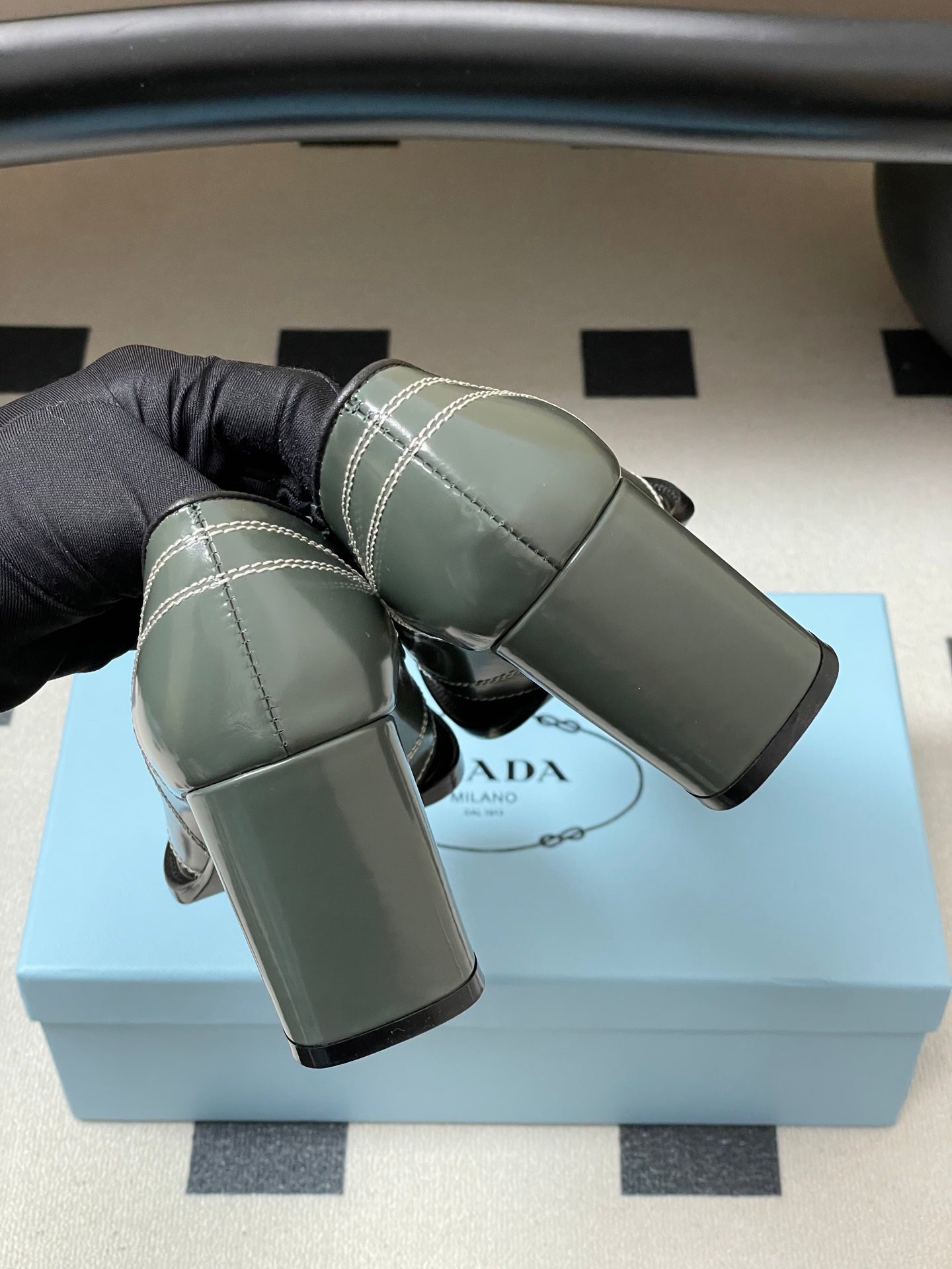 PRA 26SS Pump 70 Dark Olive Green Cowhide 593841