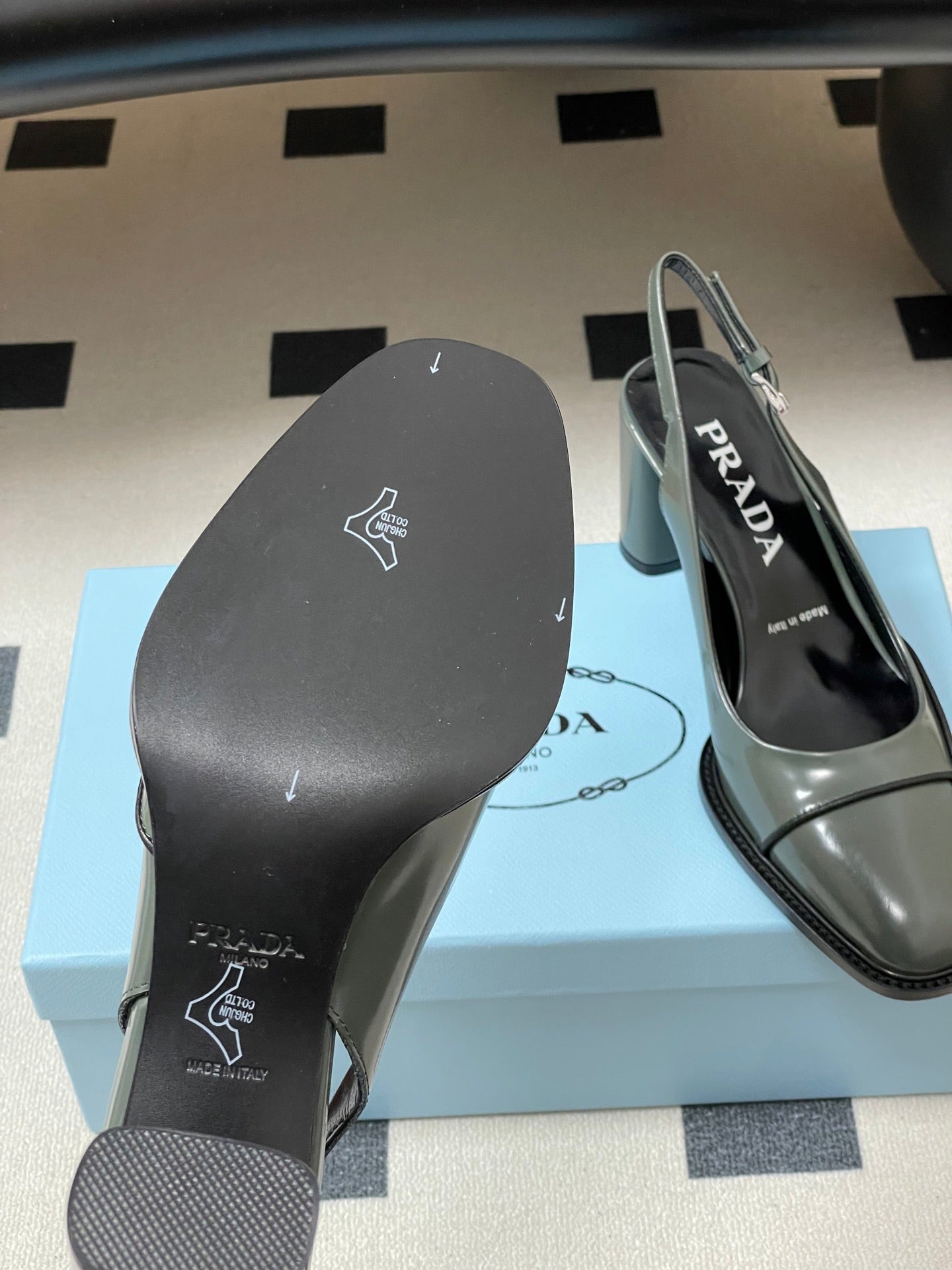 PRA 26SS Slingback 70 Dark Olive Green Cowhide 593844