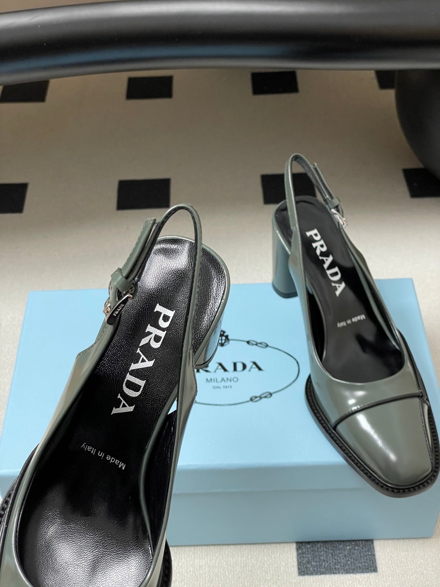 PRA 26SS Slingback 70 Dark Olive Green Cowhide 593844