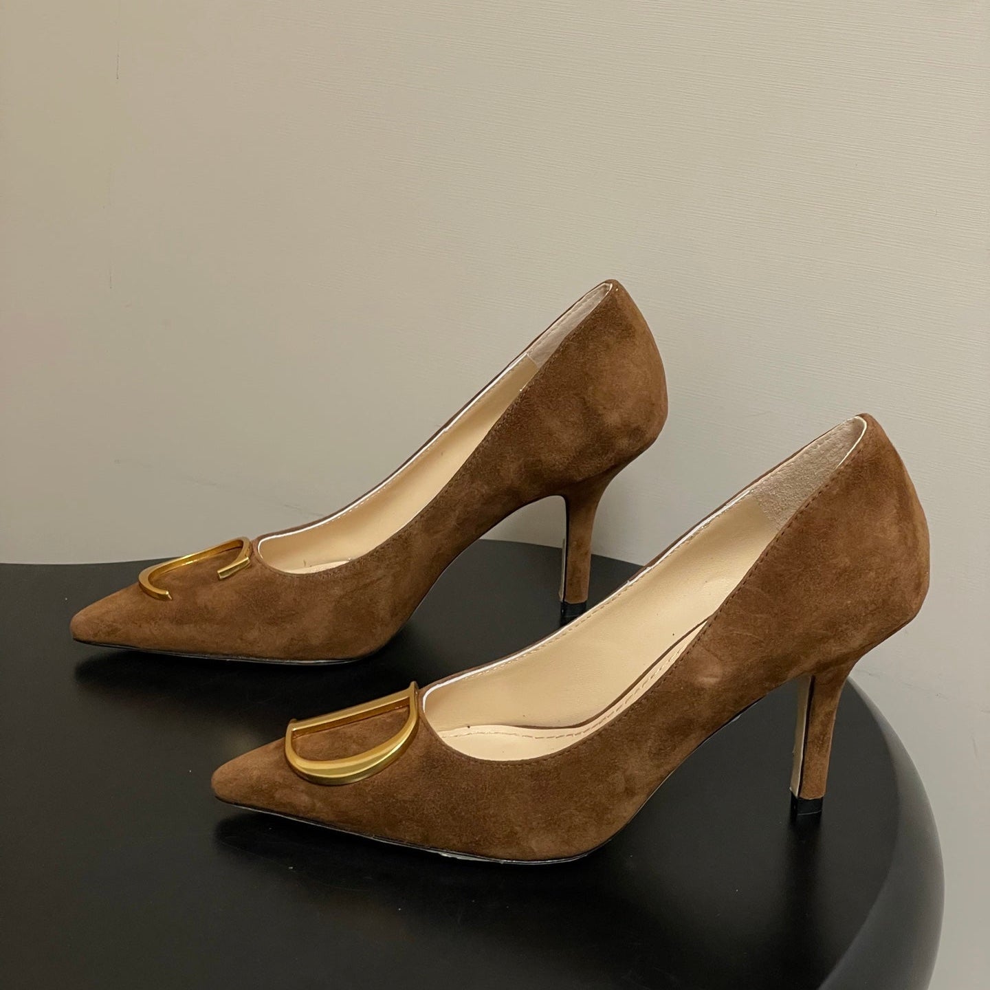 CD 26 High-Heeled 85 Pumps Brown Suede 593595