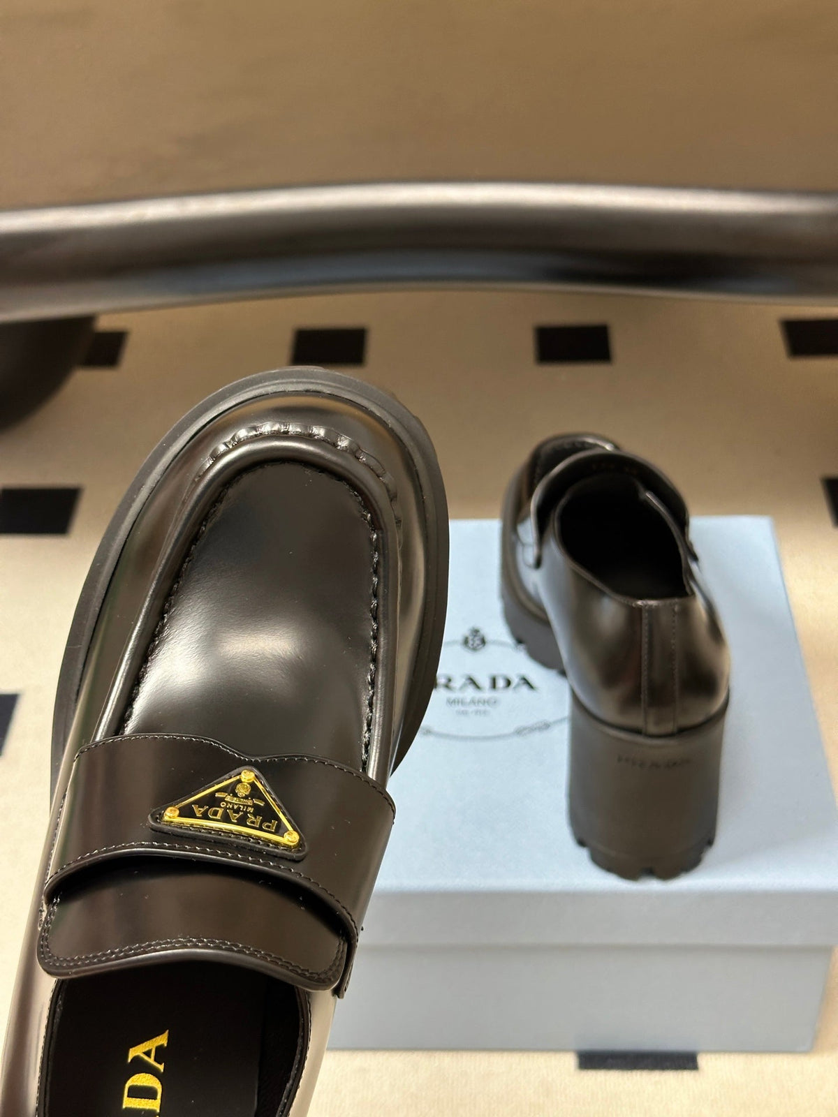 Prada 2026 Teak Loafers 85mm Cowhide 151271