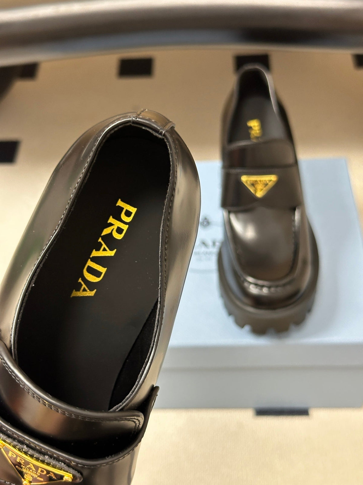 Prada 2026 Teak Loafers 85mm Cowhide 151271