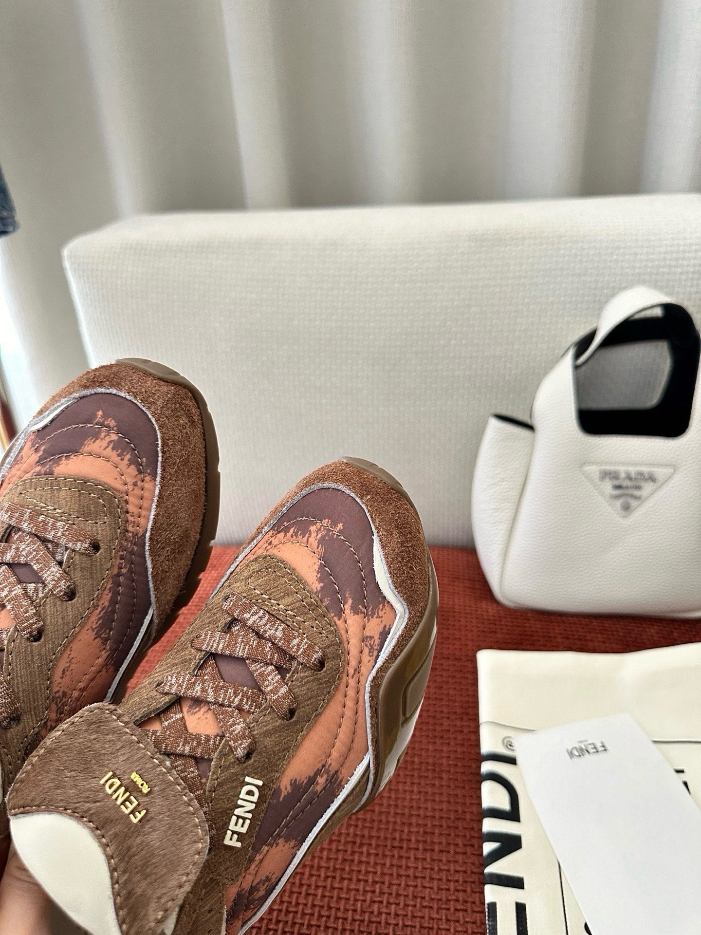 Fendi 2025 Wave Pulse Sneaker Brown Suede Cowhide 562137