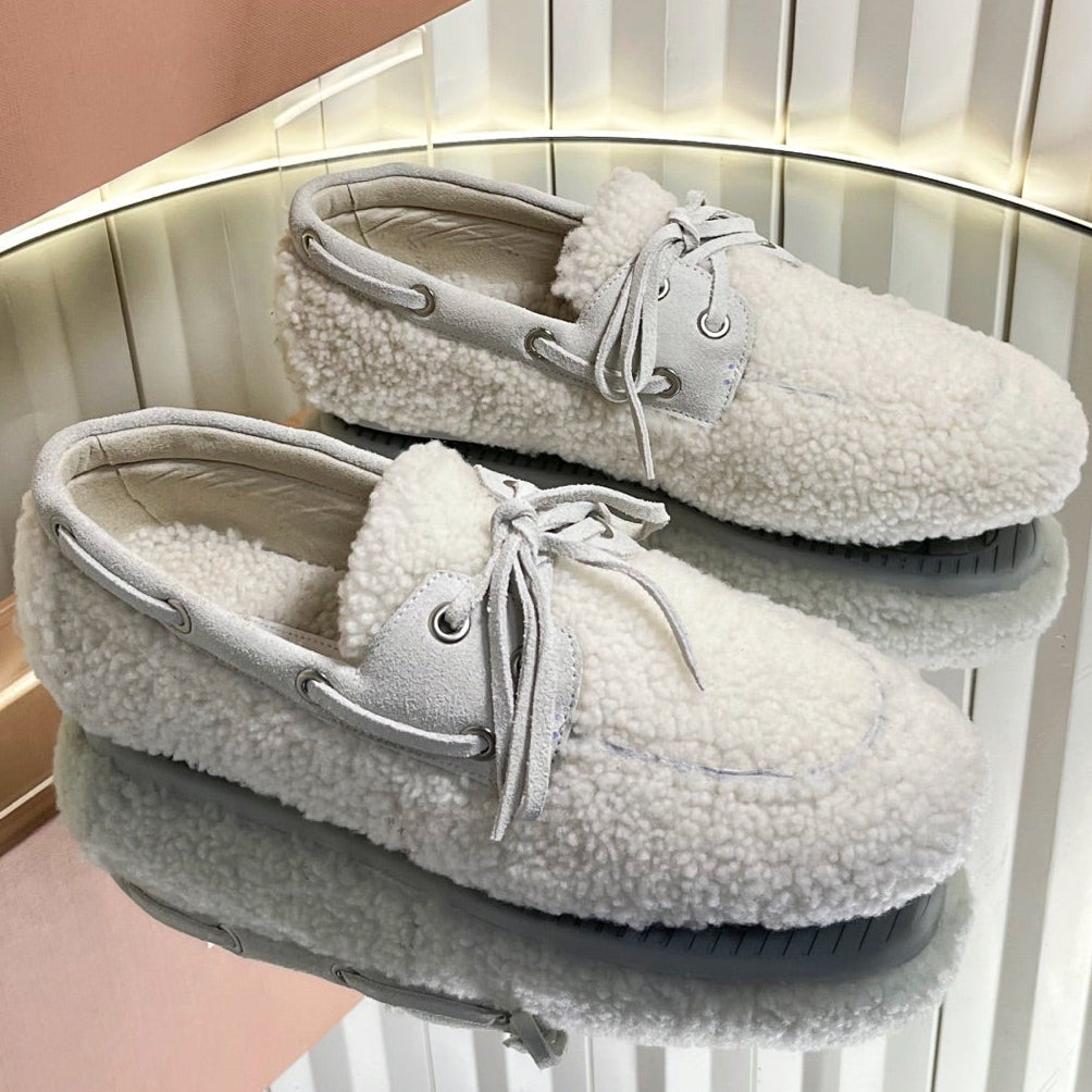Miumiu 25 Loafer White Wool 548413