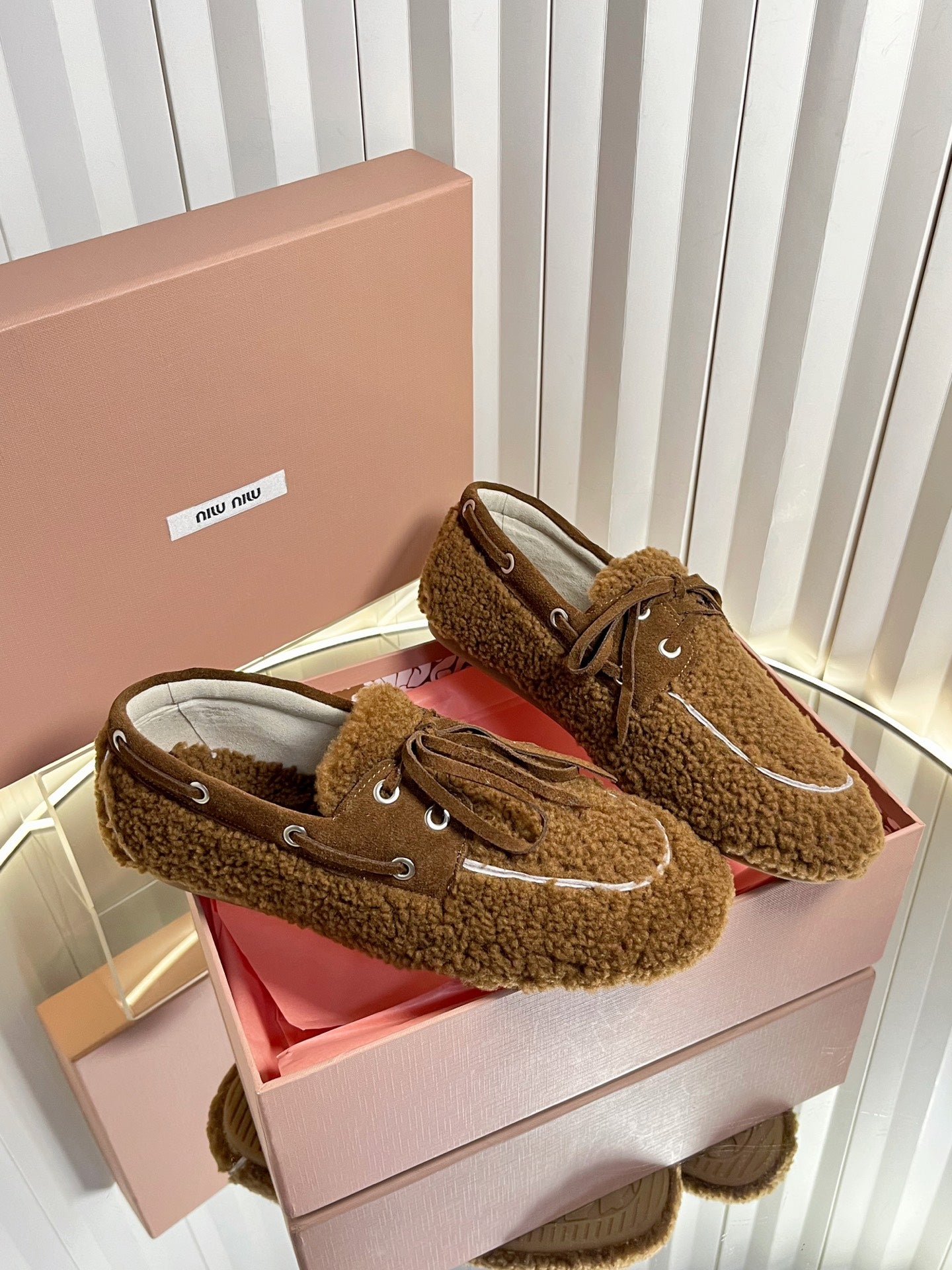 Miumiu 25 Loafer Brown Wool 548414
