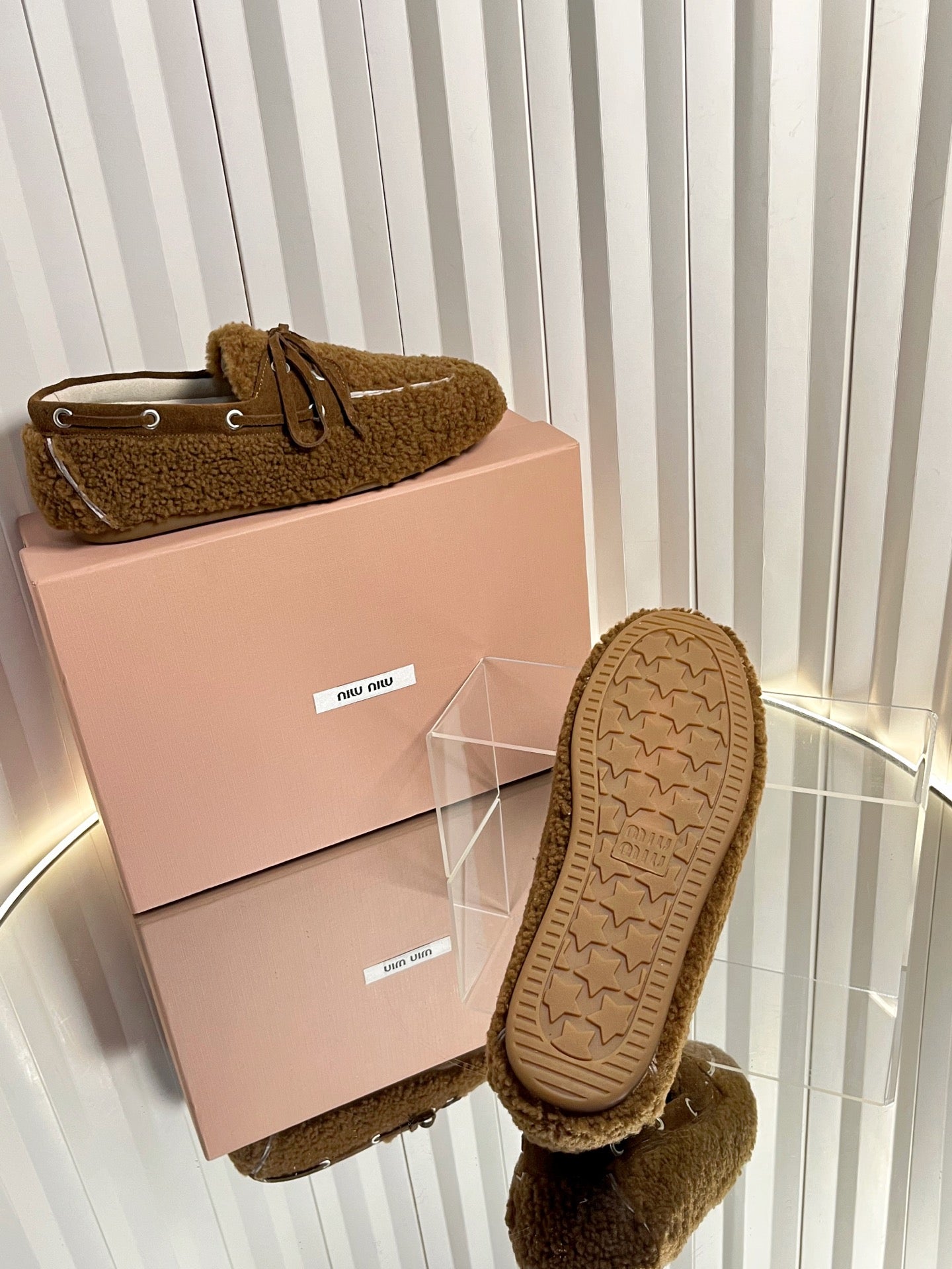 Miumiu 25 Loafer Brown Wool 548414