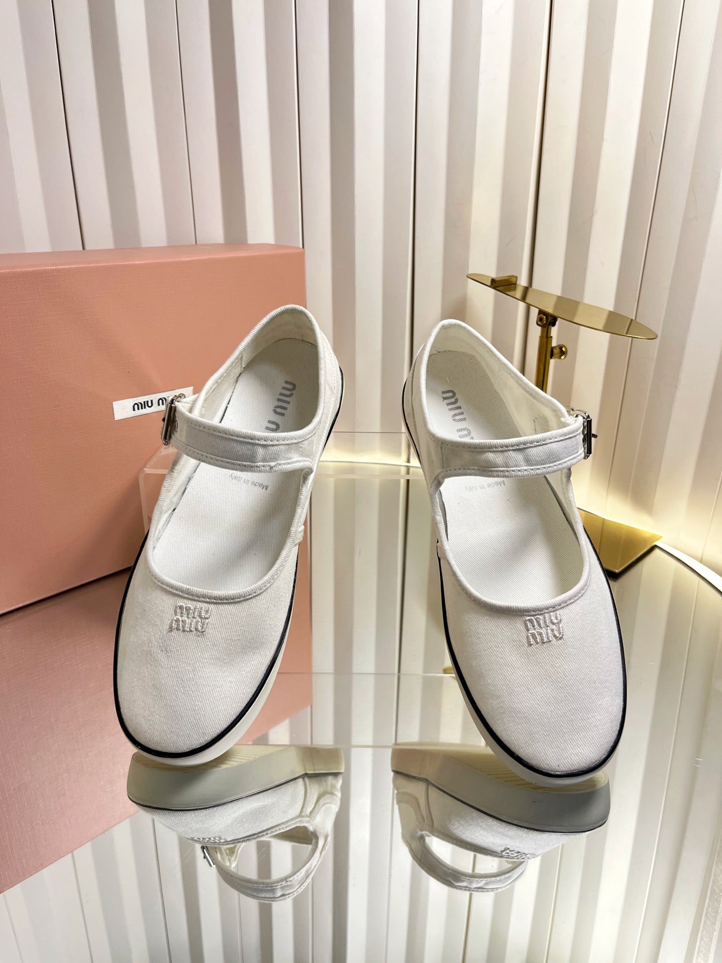 Miumiu 2026 Drill Ballet Flat Canvas 922964