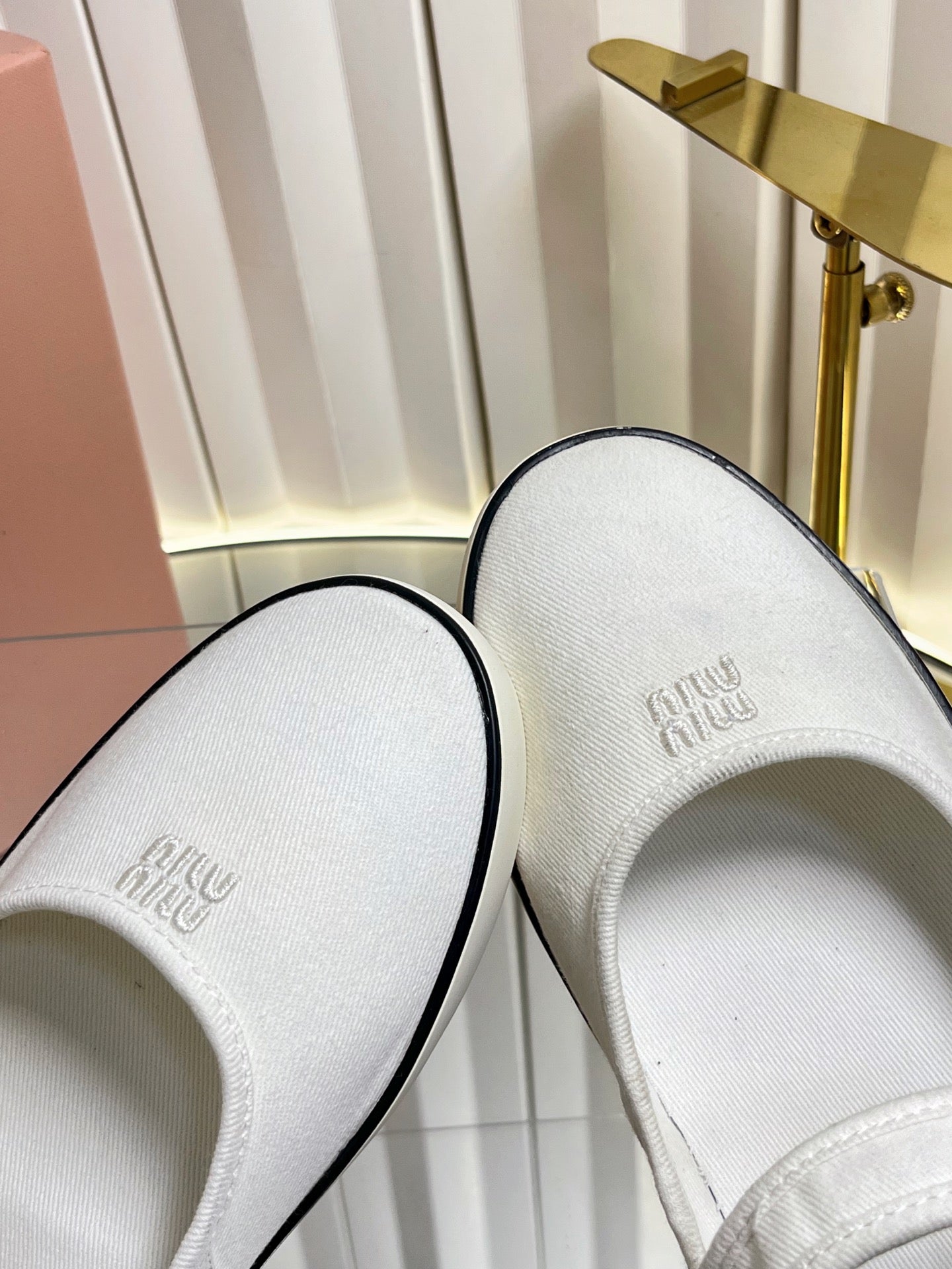 Miumiu 2026 Drill Ballet Flat Canvas 922964