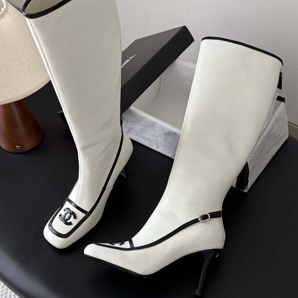 Chanel 2026 Square Toe Knee-High Boots Leather 127916