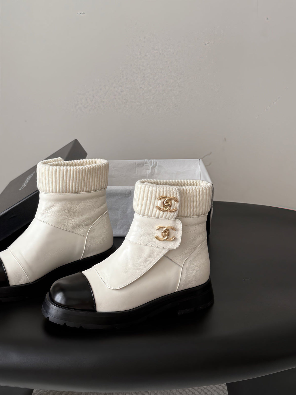 Chanel 2026 CC Logo Ankle Boots Suede Leather 127865