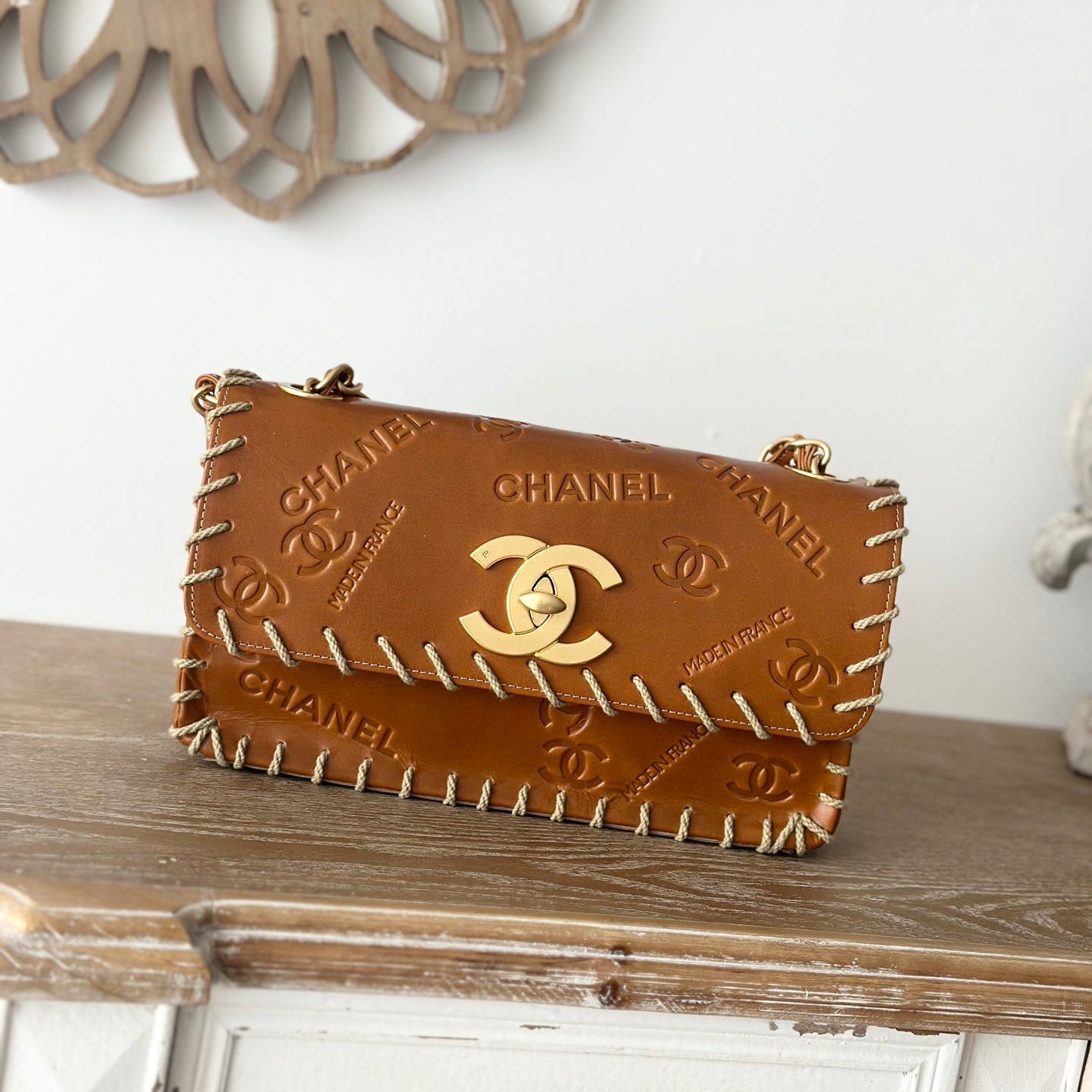 CC Classic Medium Flap Bag 25cm Brown Calfskin