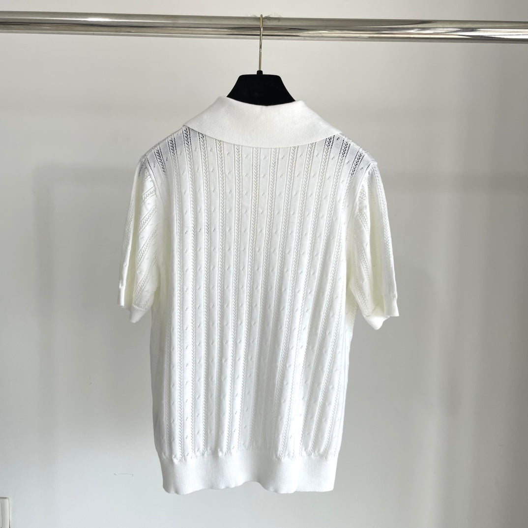 Miu 25 Polo T- Shirt White Wool 232683