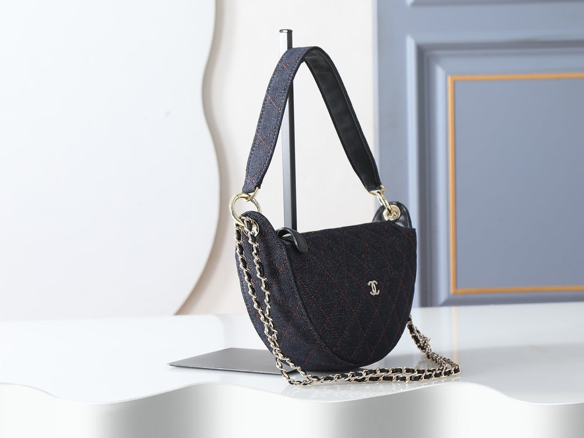 Chanel 2026 Chain Clutch 22cm Demin And Calfskin