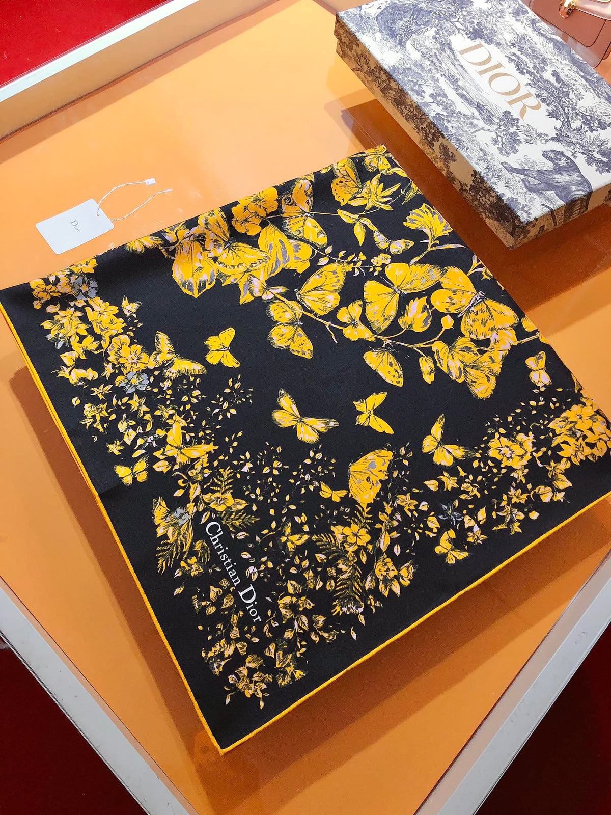Dior 2026 Le Cœur Des Papillons Scarf 90cm Silk 183757