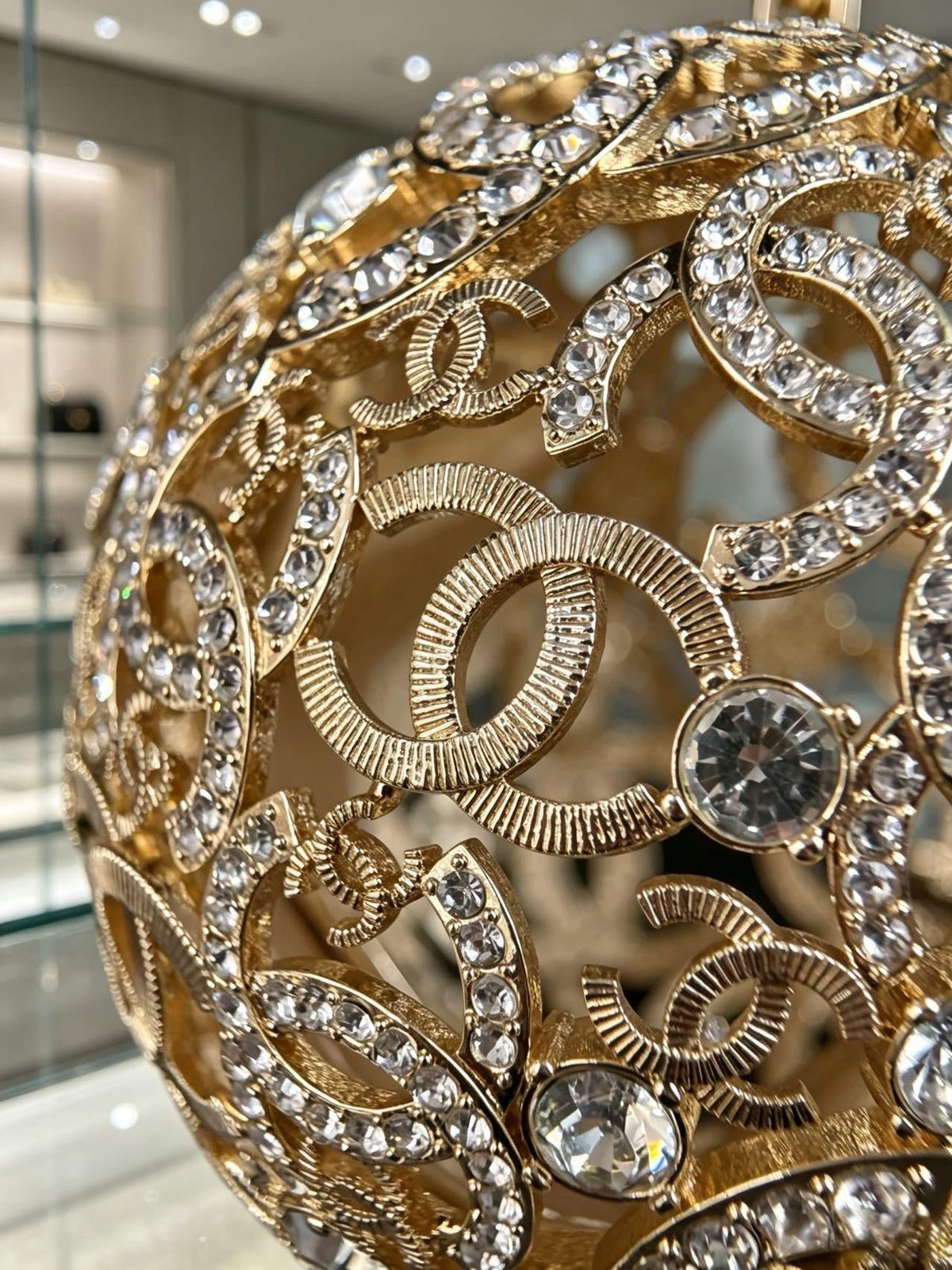 Chane 2026 Gold Openwork Spherical Evening Bag