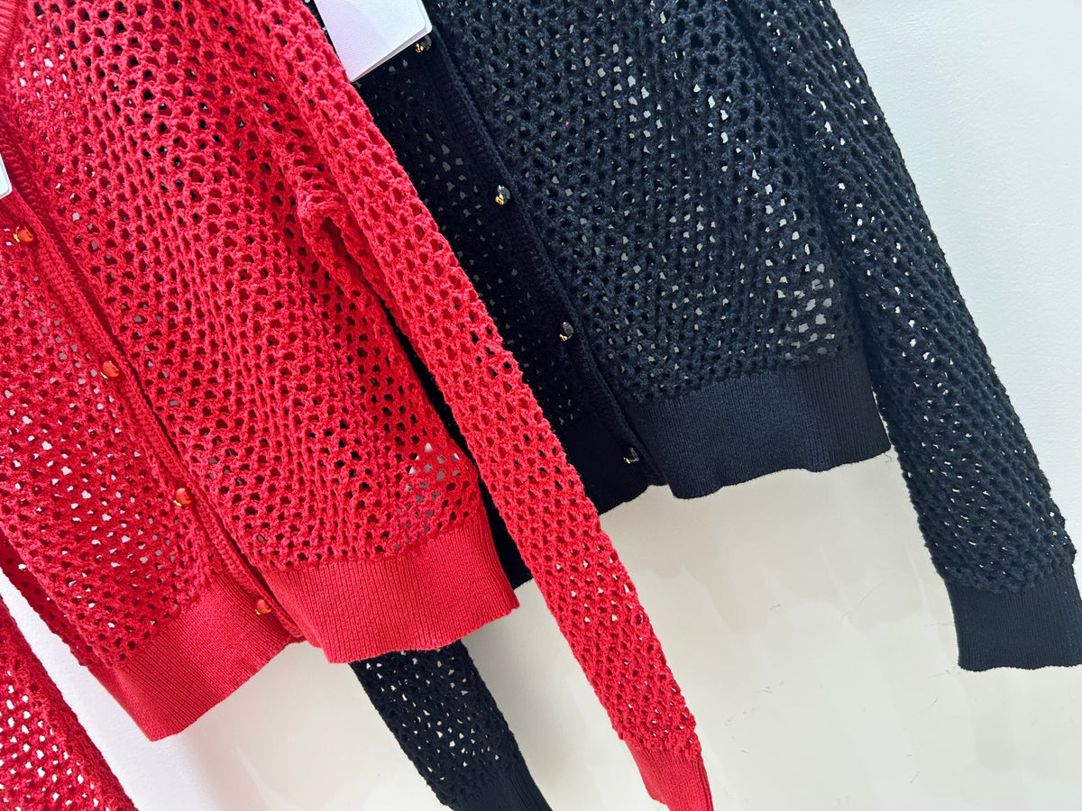 Celine 2026 Crocheted Short Cardigan Wool 407222
