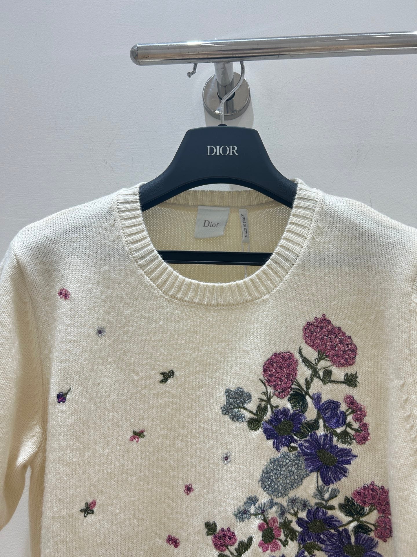 Dior 2026 Flower T-shirt Cream Wool 535388