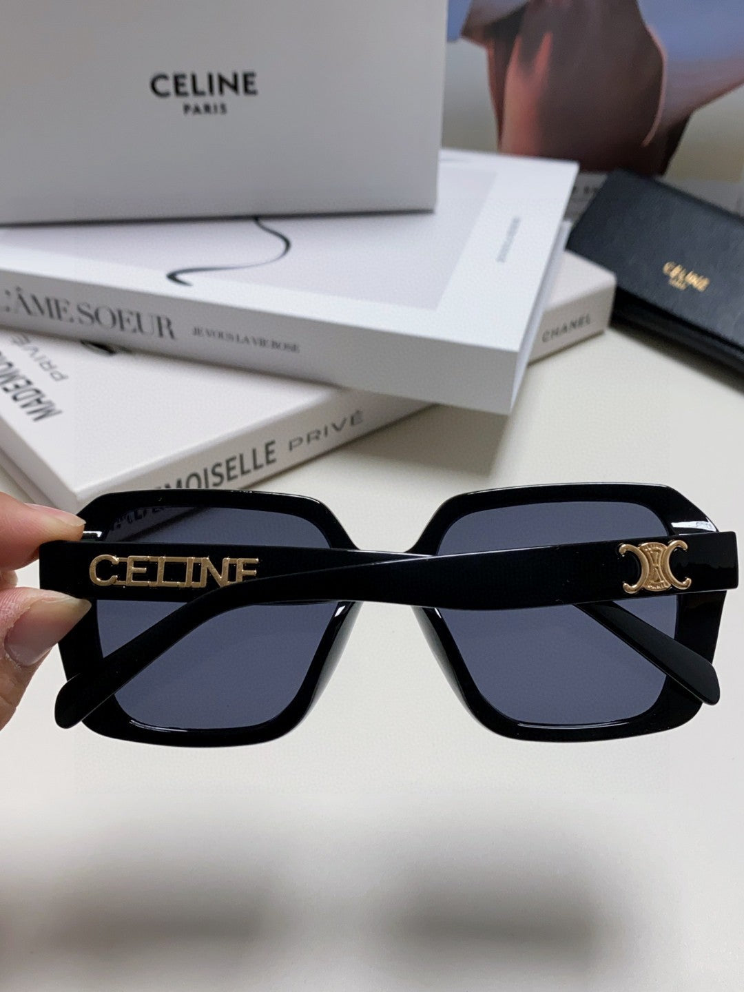 TRIOMPHE SUNGLASSES 548595 IN BLACK ACETATE