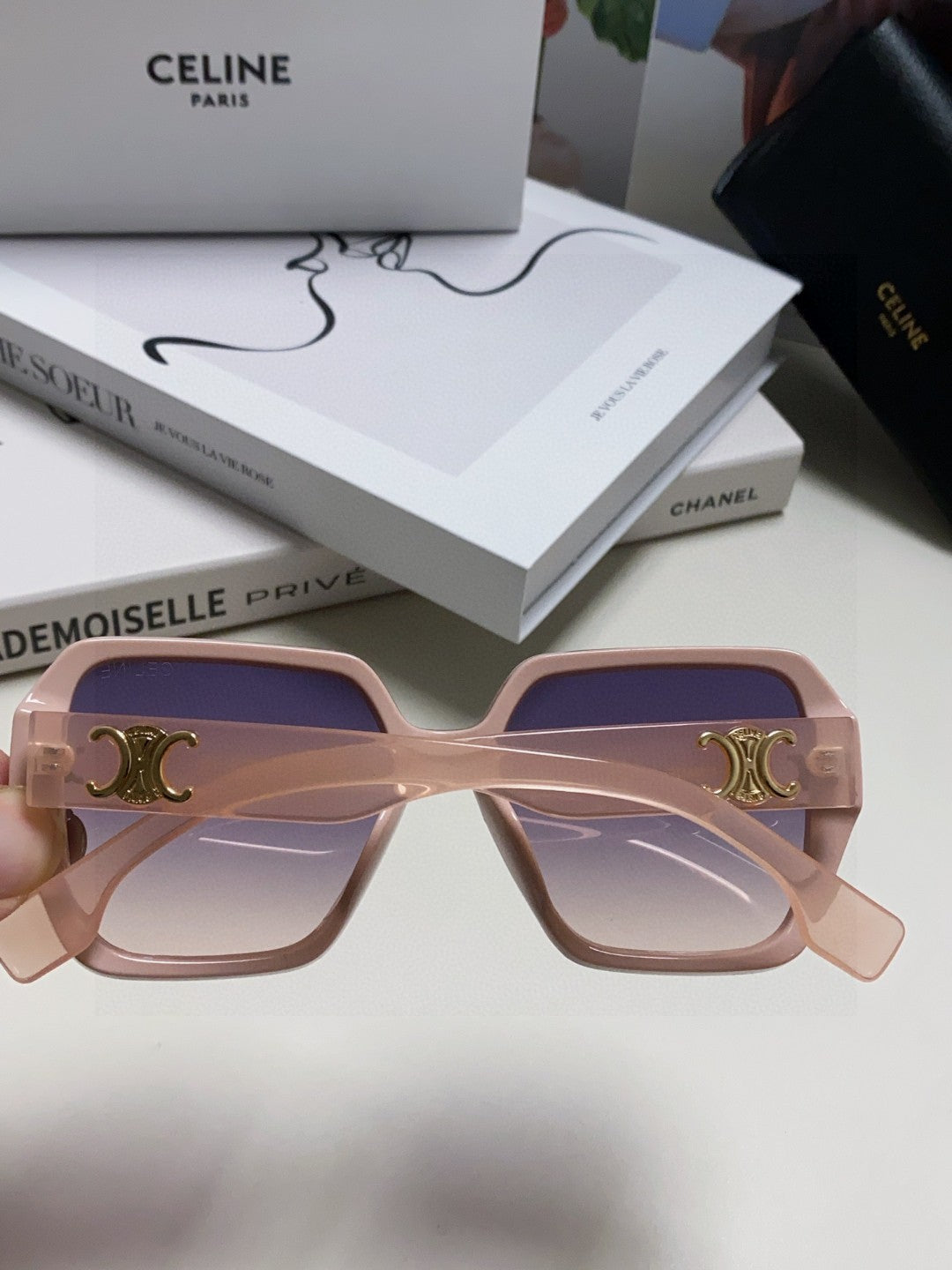 TRIOMPHE SUNGLASSES 552769 IN PINK ACETATE