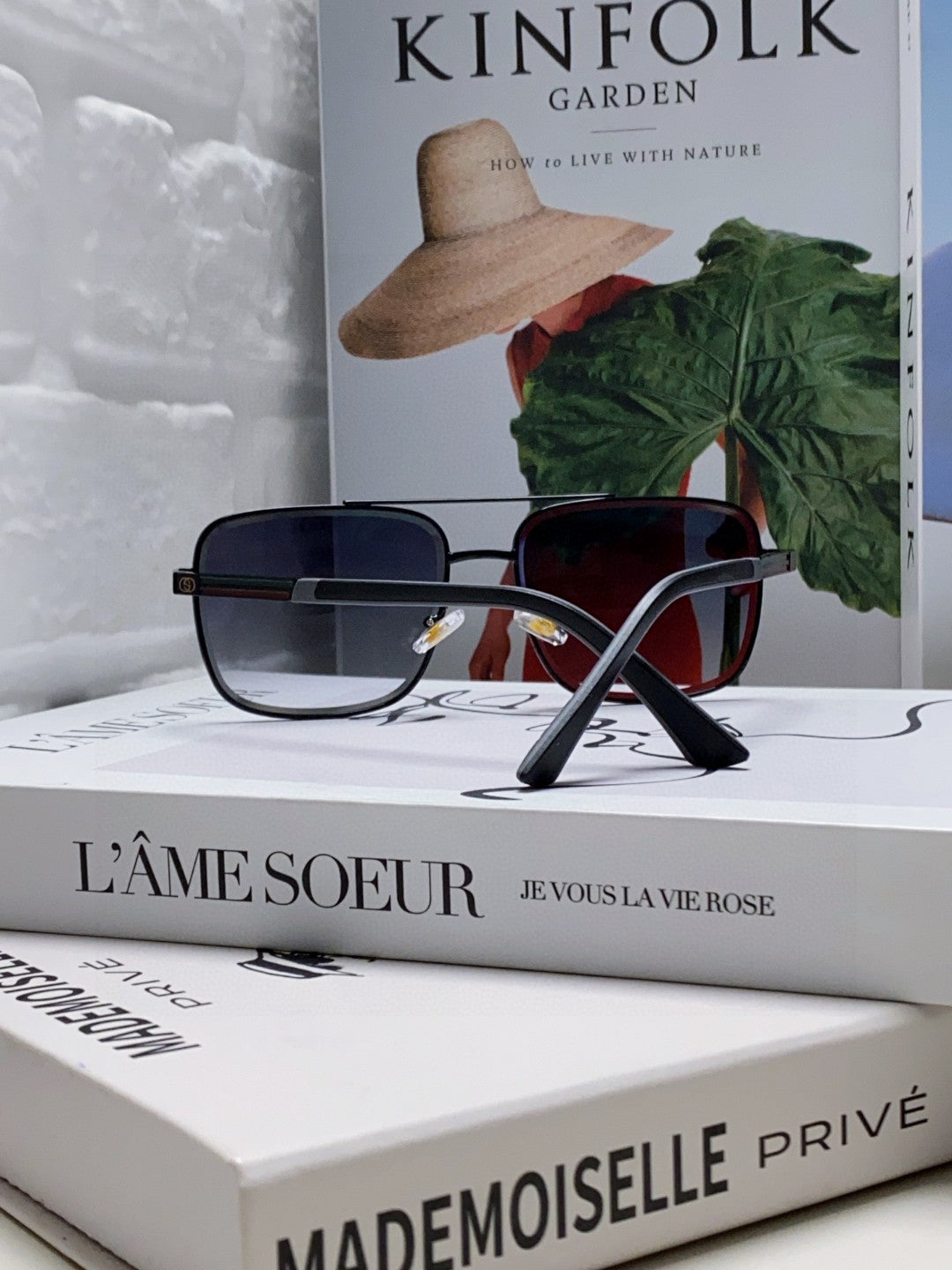 SQUARE FRAME SUNGLASSES 570213 IN METAL