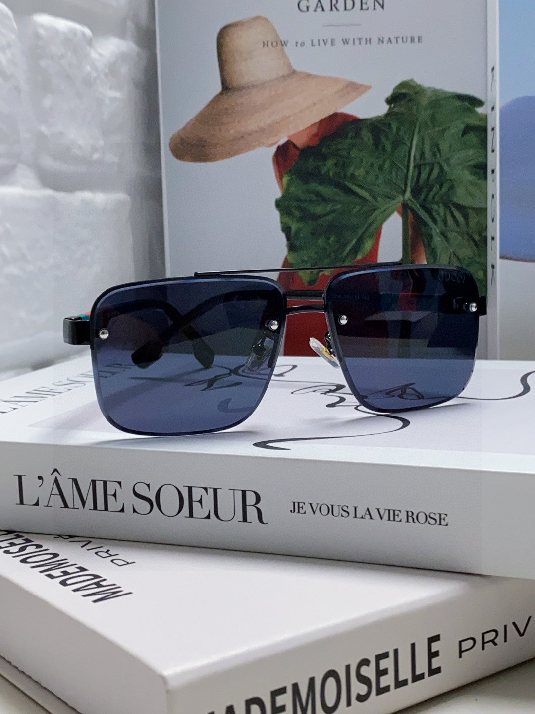 RECTANGULAR FRAME SUNGLASSES 576873 IN METAL