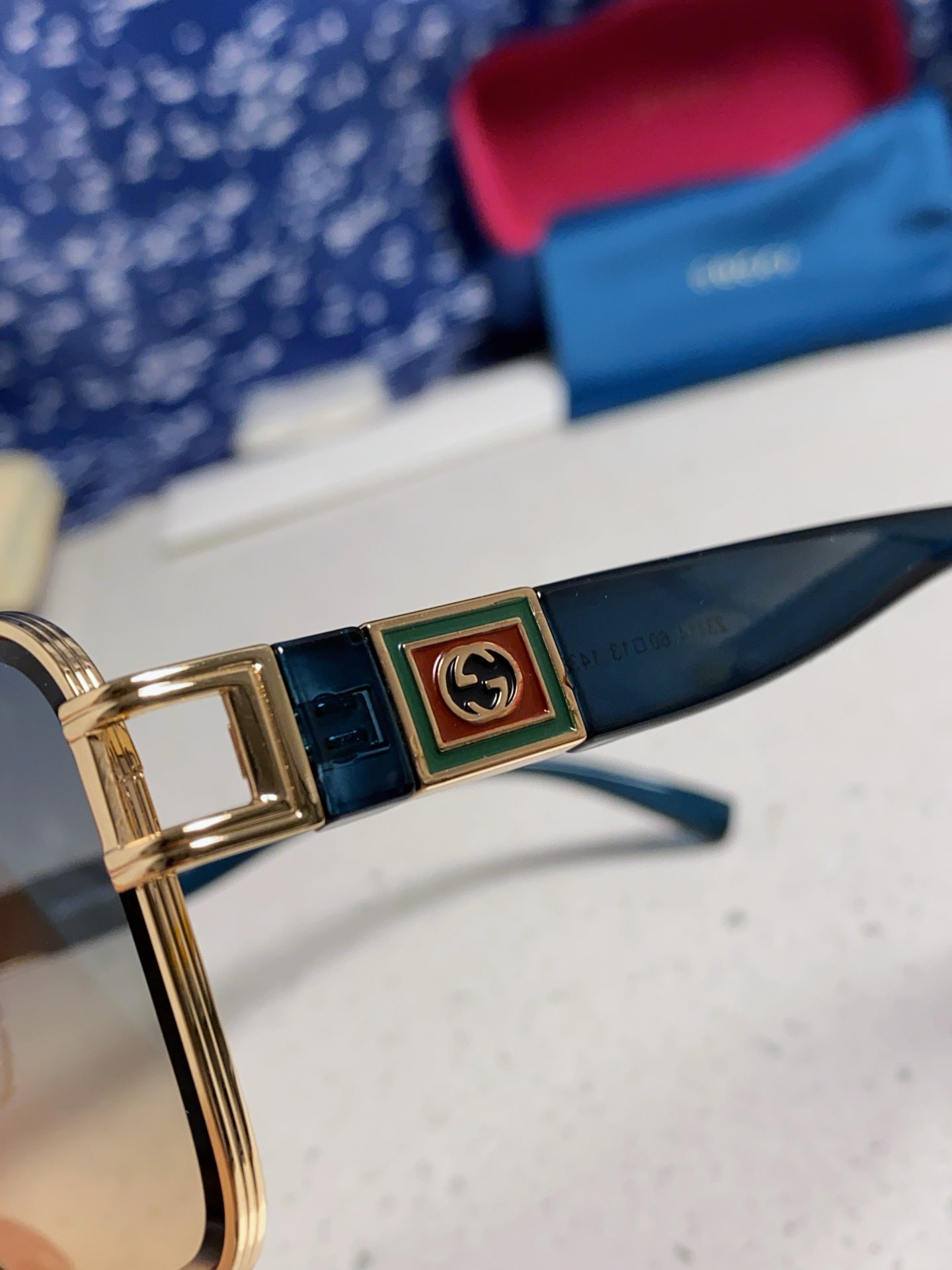 SQUARE FRAME SUNGLASSES 576906 IN METAL