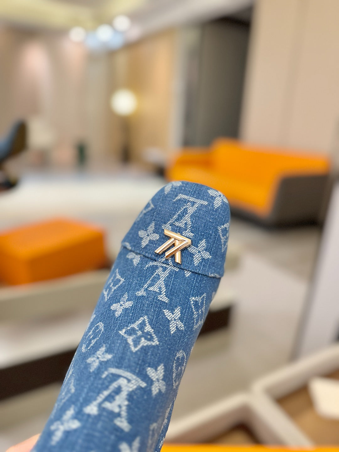 LV Ankle Boots 90 Monogram Blue Denim 573713