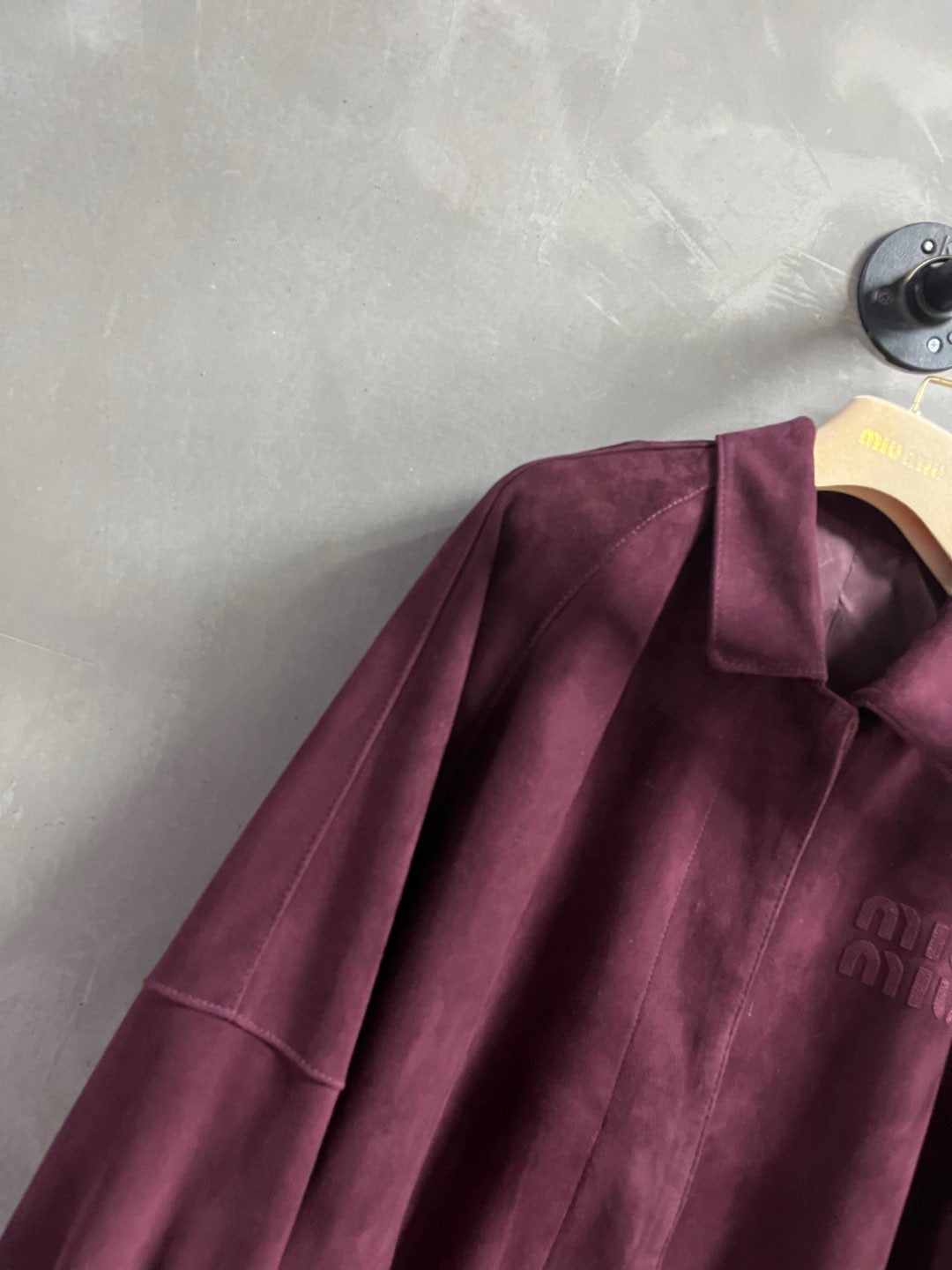 Miu Miu 2025 Jacket Burgundy Sheepskin Suede