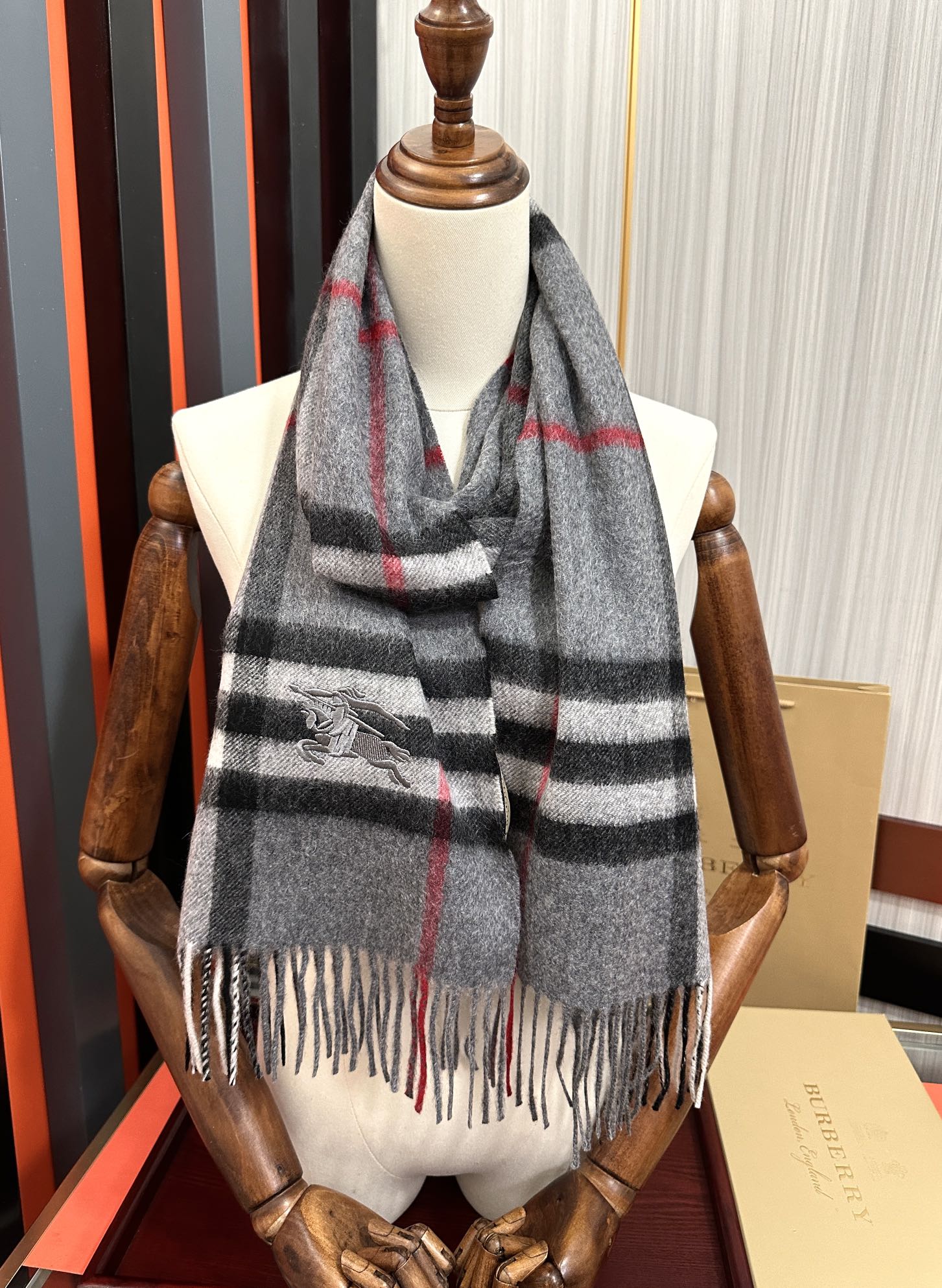 BBR Double-Sided Scarf 200CM Dark Gray Cashmere 293004