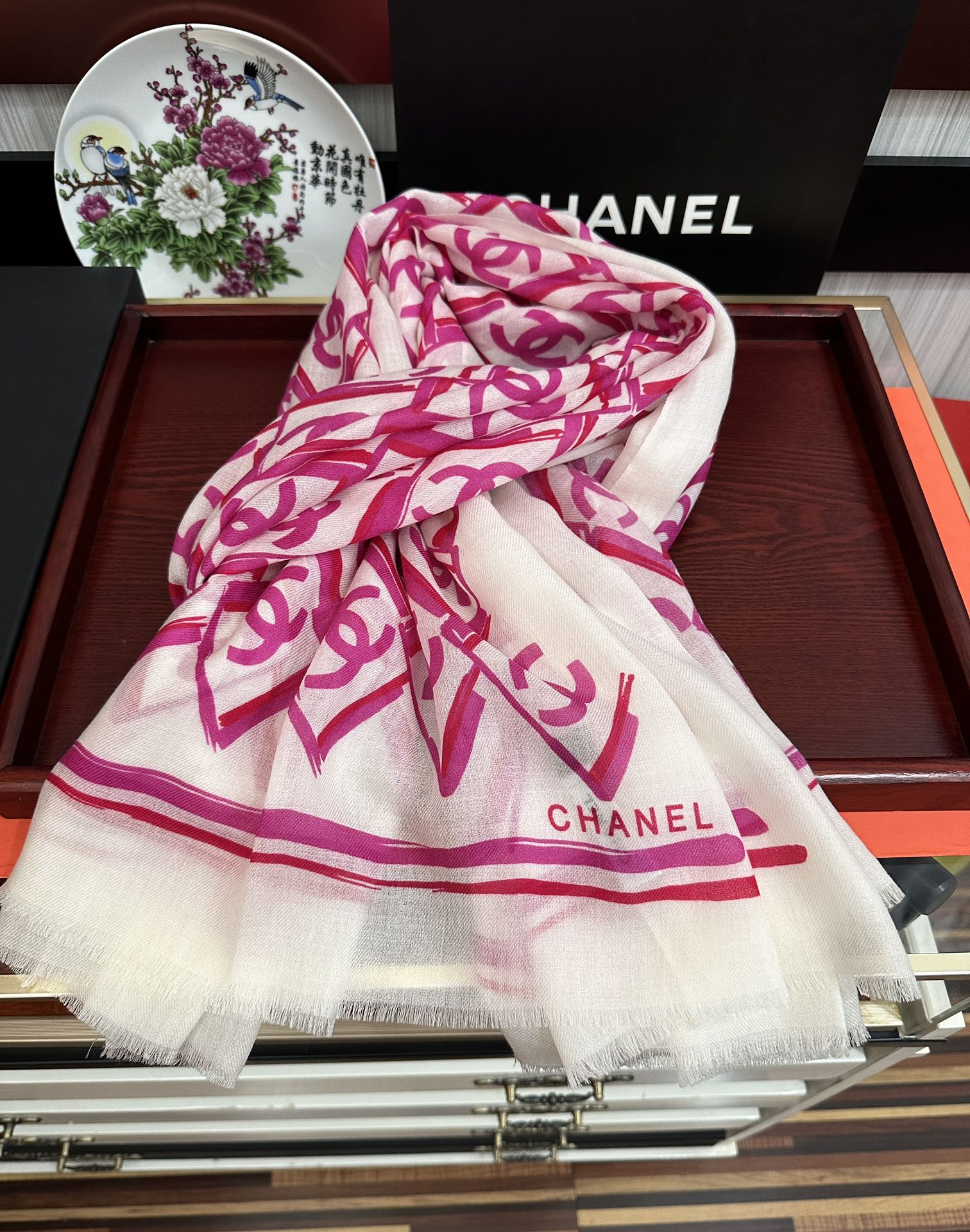 LV Latest Style 200cm White Pink Cashmere 970873