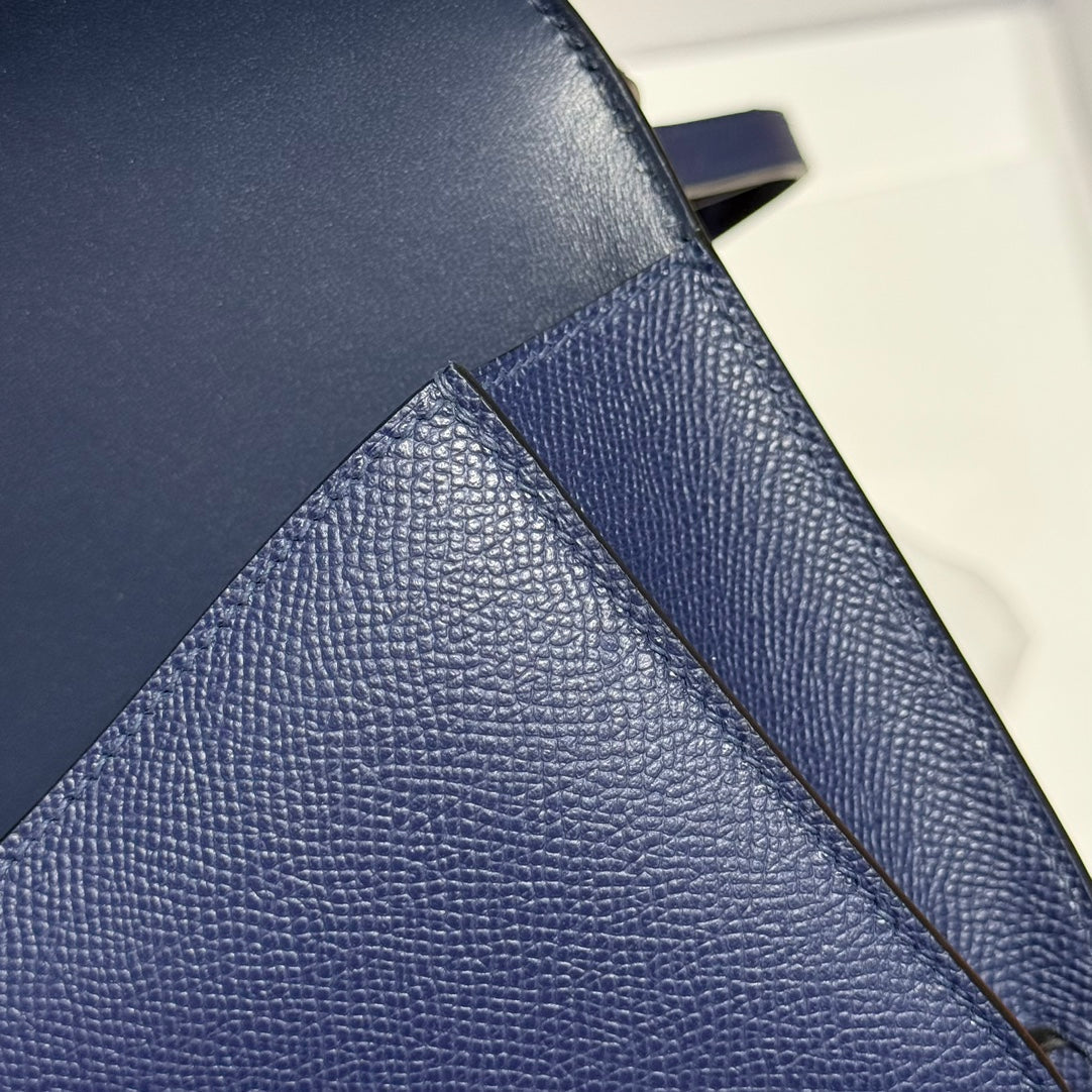 HM Constance Elan 24 Midnight Blue Epsom Silver Hardware 237341