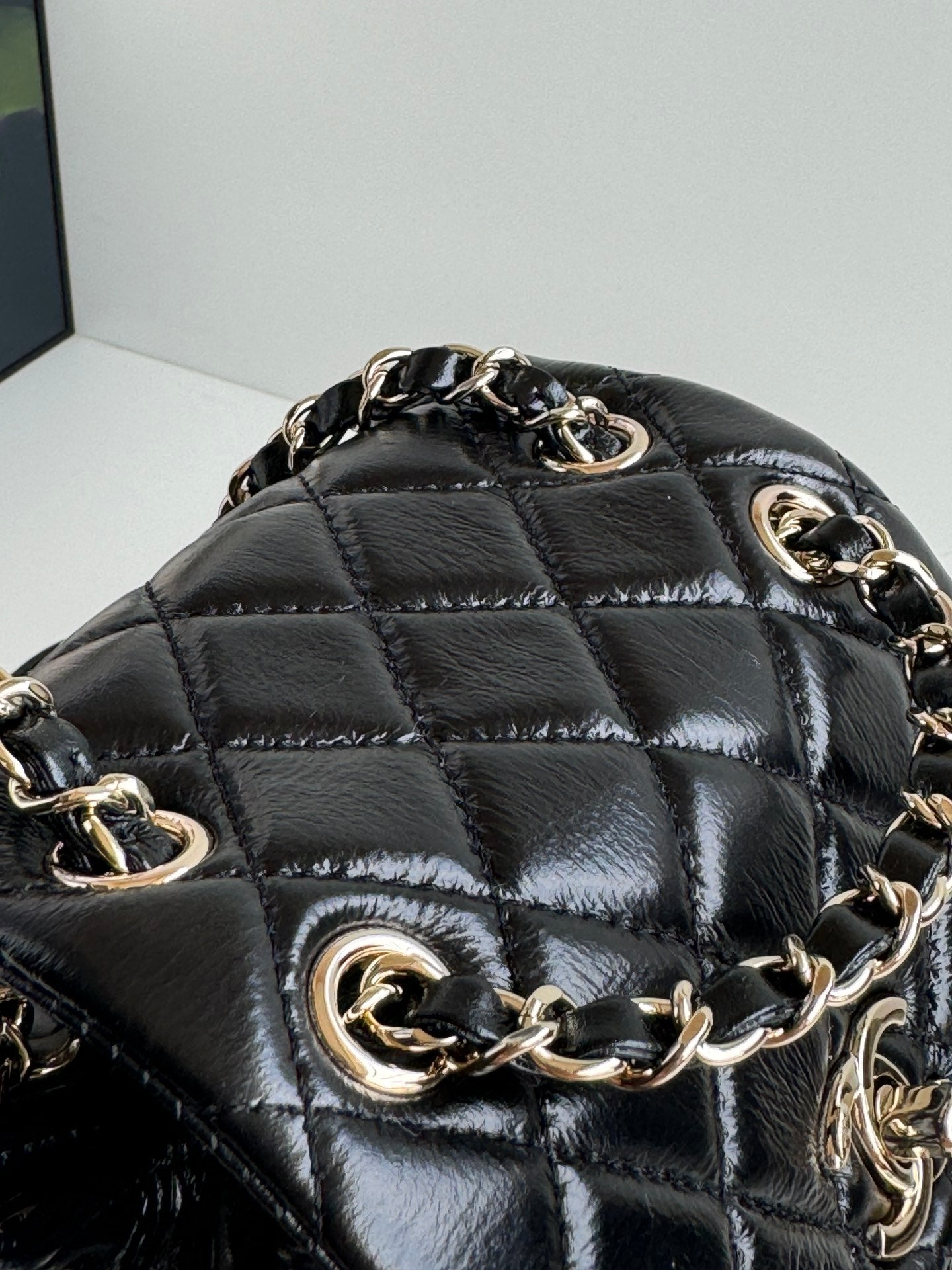 duma backpack 18cm black lambskin light gold hardware