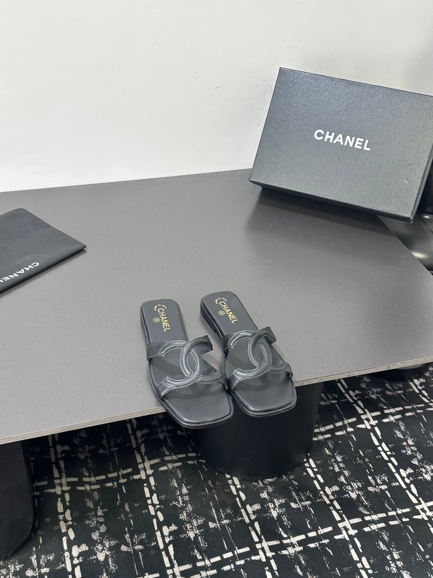 Chanel 2026 Double C Slipper Suede Lambskin 666875