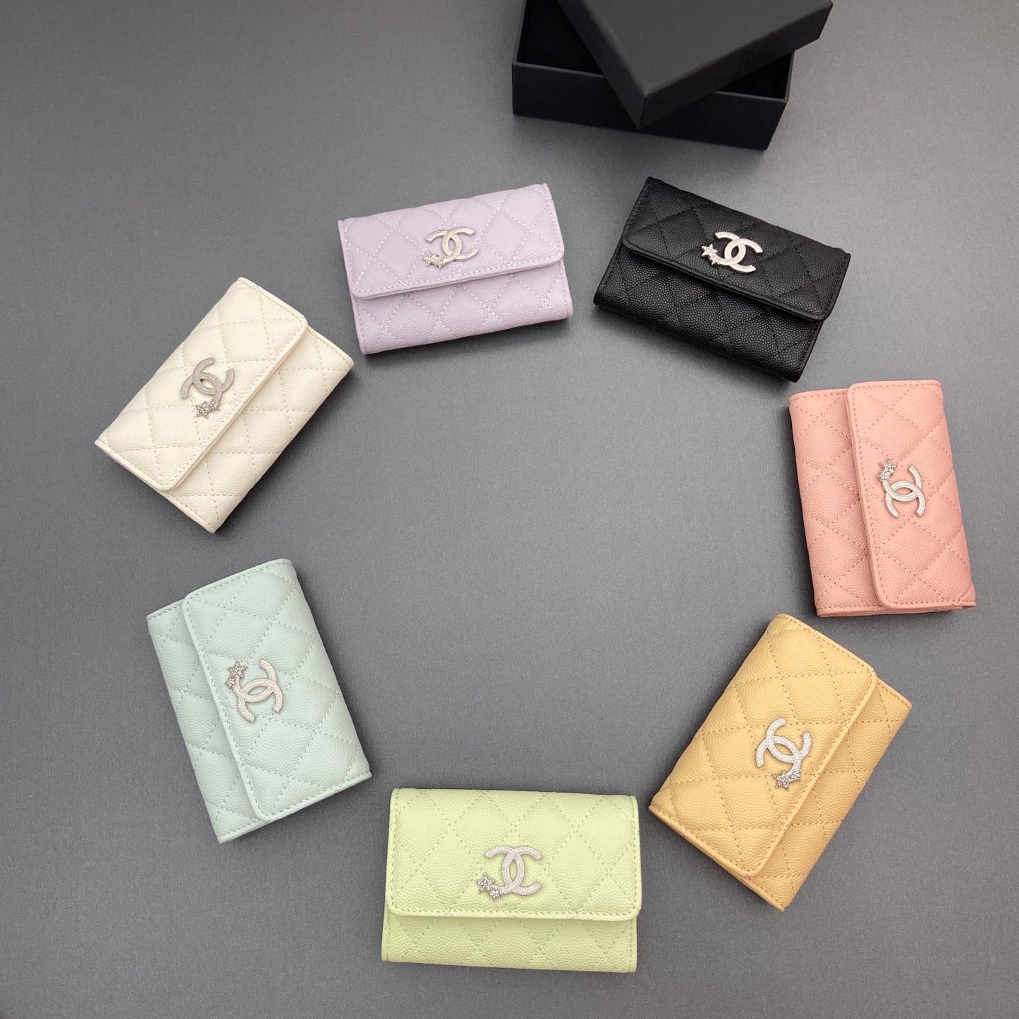 Chanel 25 Wallet With Star Logo 11cm Grained Calfskin 325087