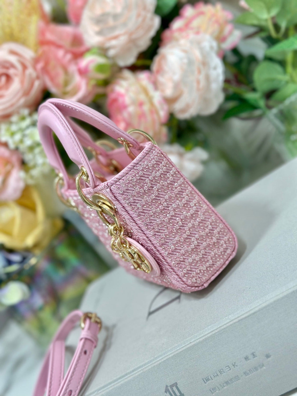 Dior 2026 Lady Dior Bag With Chain 12cm Canvas Leather 406831