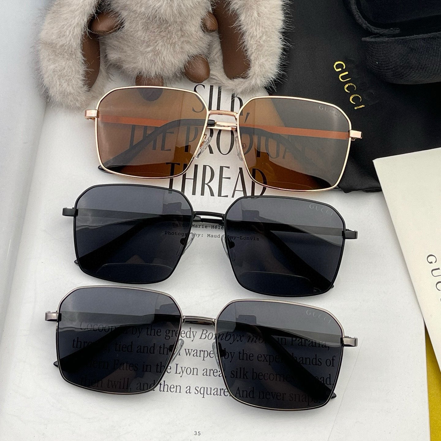 SQUARE FRAME SUNGLASSES 563171 IN METAL