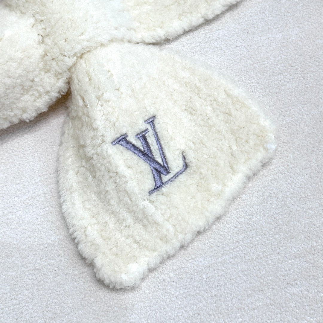 LV Mini Comfy Scarf 70cm White Sheep Wool 978747