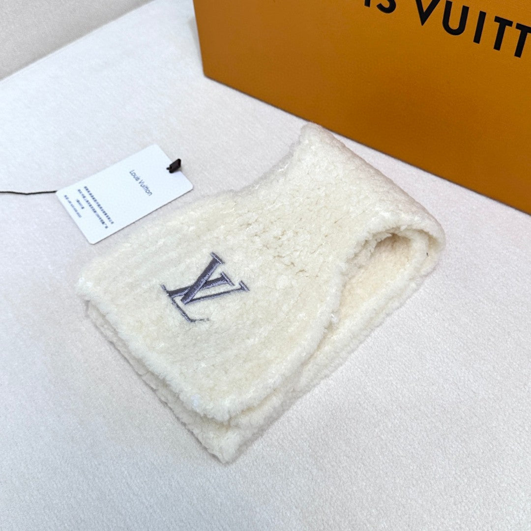 LV Mini Comfy Scarf 70cm White Sheep Wool 978747
