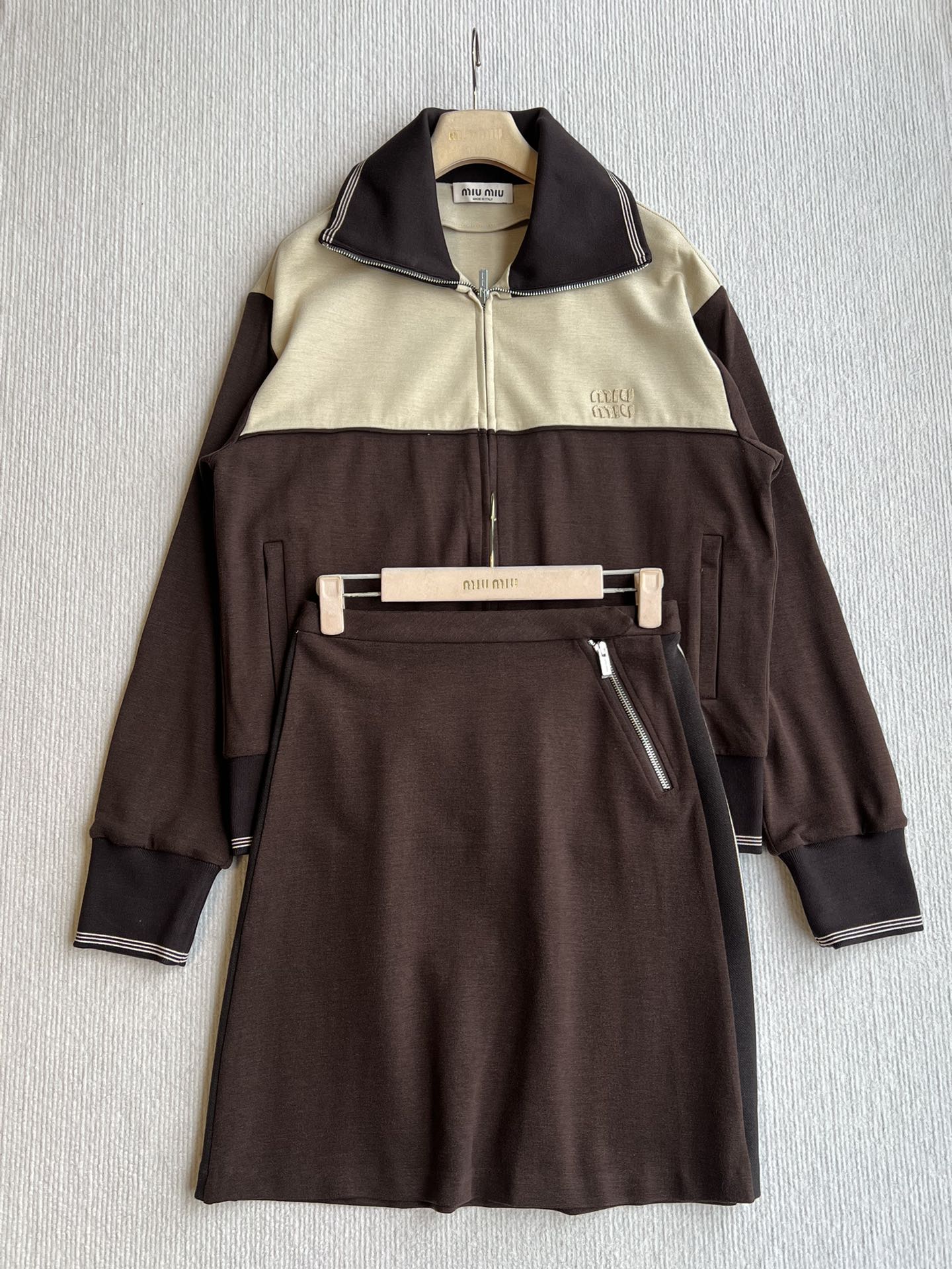 Miu Miu 25 Winter Set Brown Mix Beige Viscose