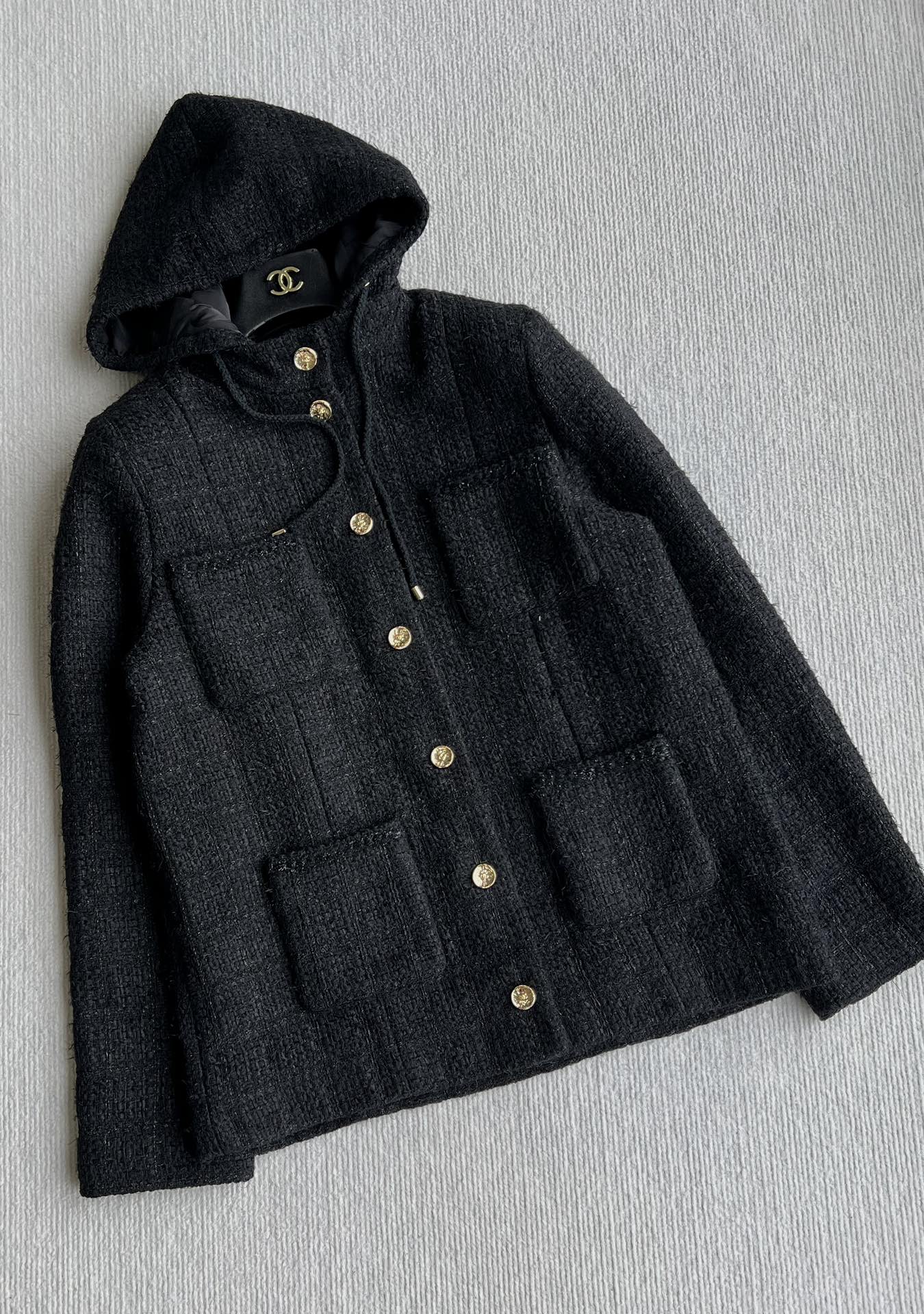 CC 25 Jacket Black Hooded Cotton 300144