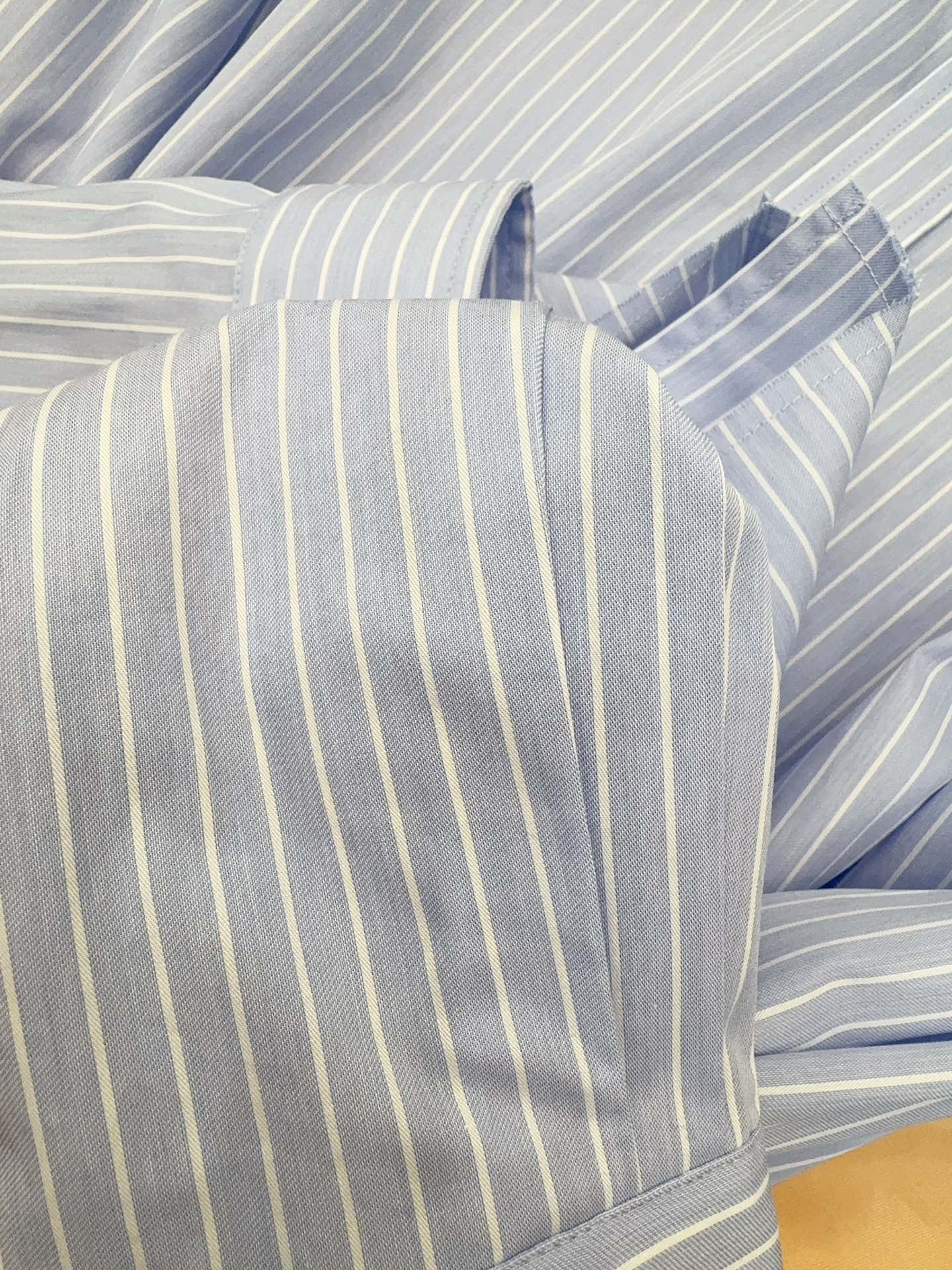 Miumiu 2025 Striped Short Shirt Blue Cotton