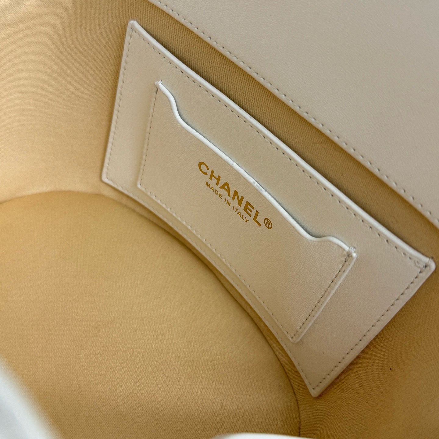 Chanel 2026 Shopping Bag 34cm Beige White Straw Lambskin