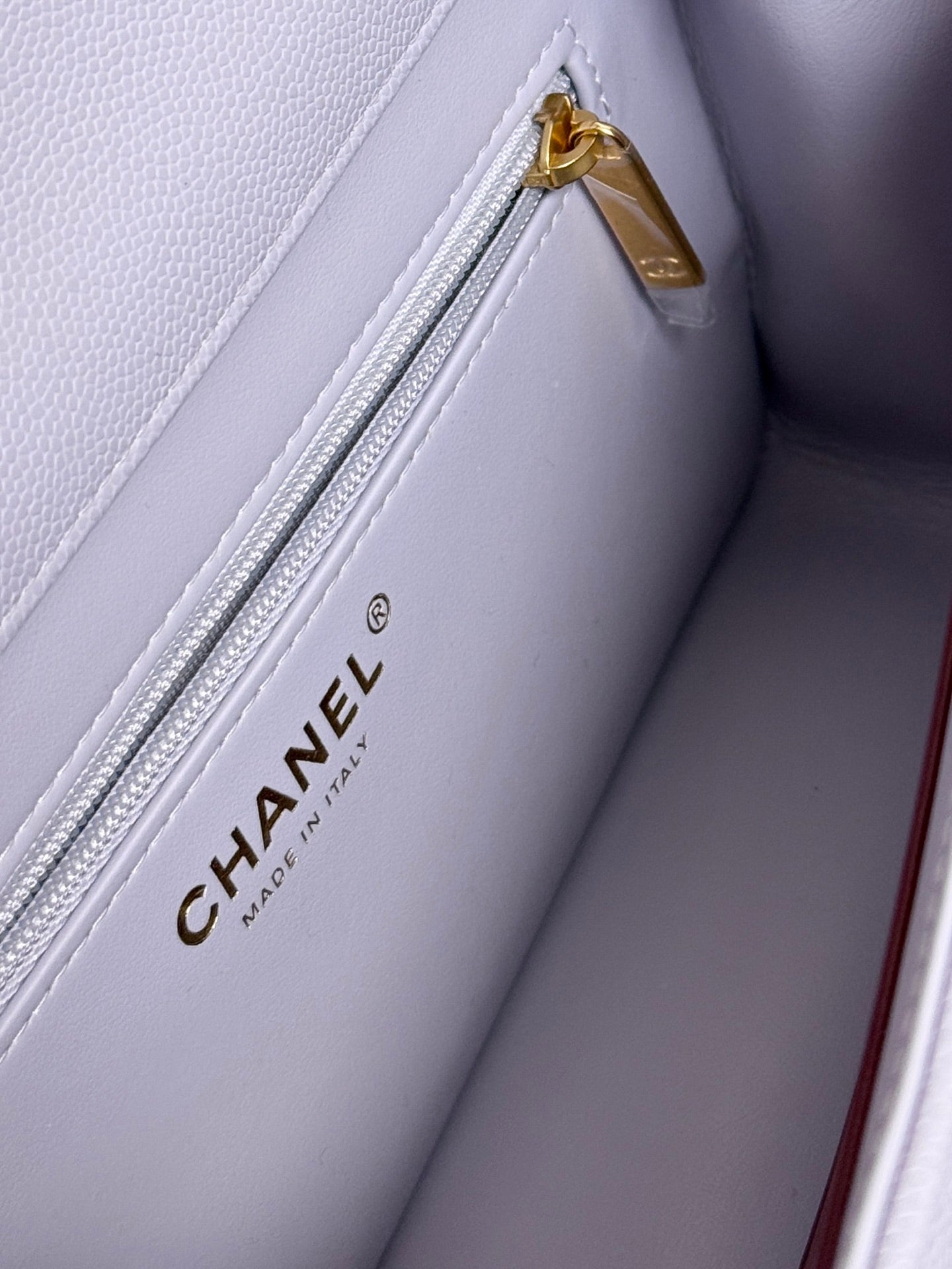 Chanel 2026 Preppy Coco Shoulder Bag Purple Caviar Leather Gold Hardware