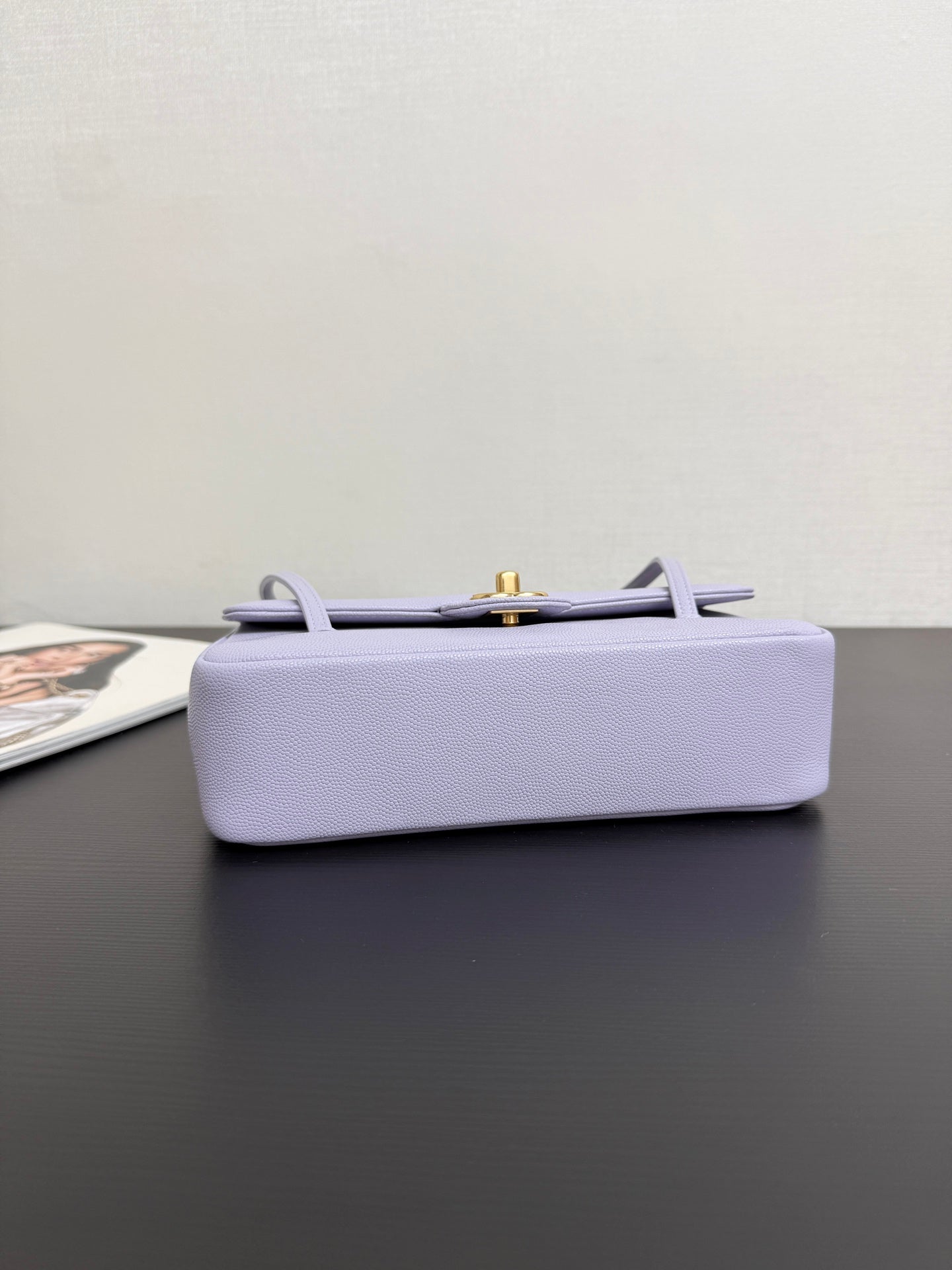 Chanel 2026 Preppy Coco Shoulder Bag Purple Caviar Leather Gold Hardware