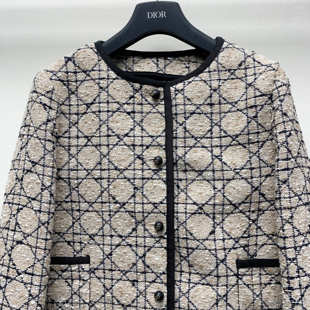 CD 25 Plaid Jacket Set Beige Mix Black 261589