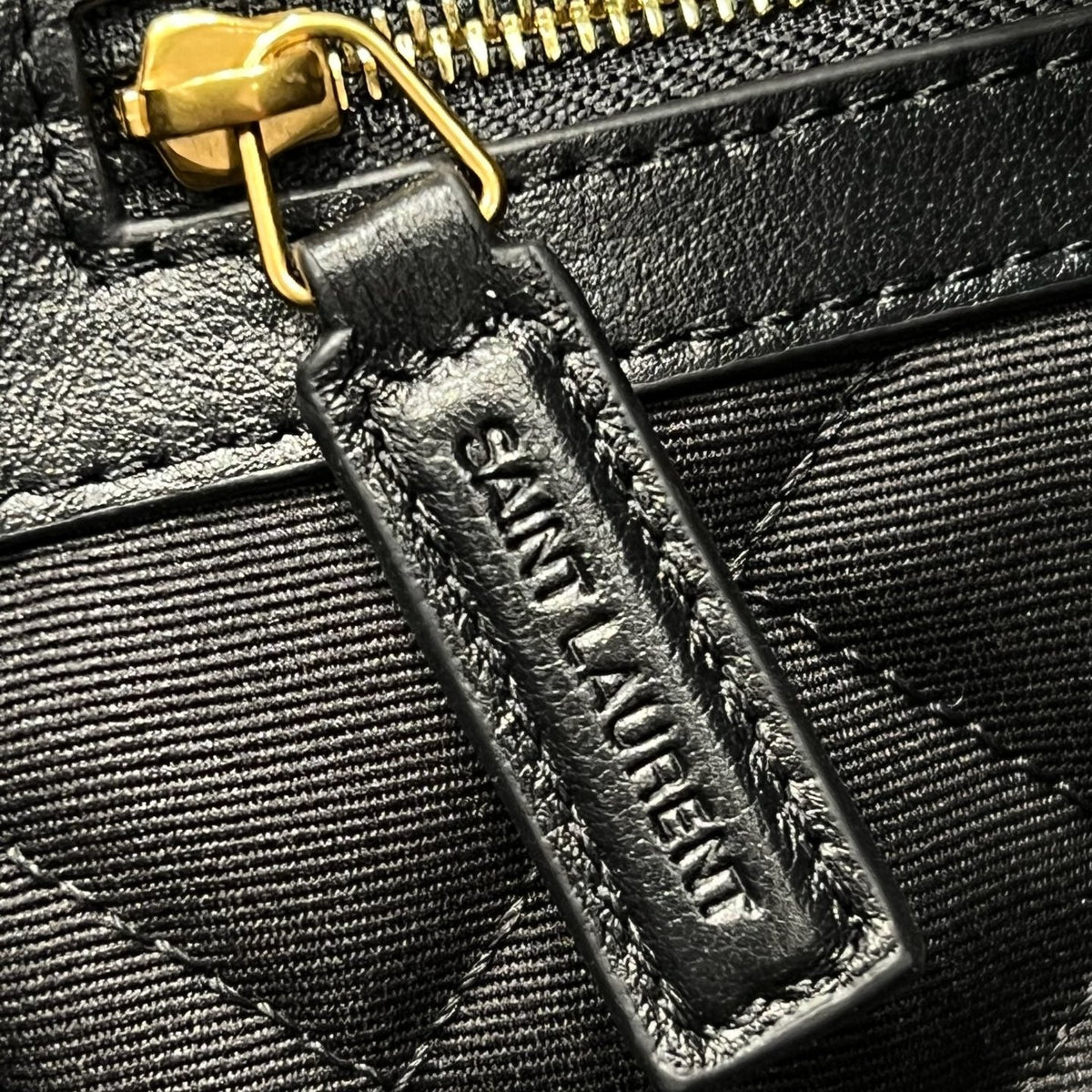 YSL Travel Bag 59 Black Quilted Calfskin Leather Gold Hardware
