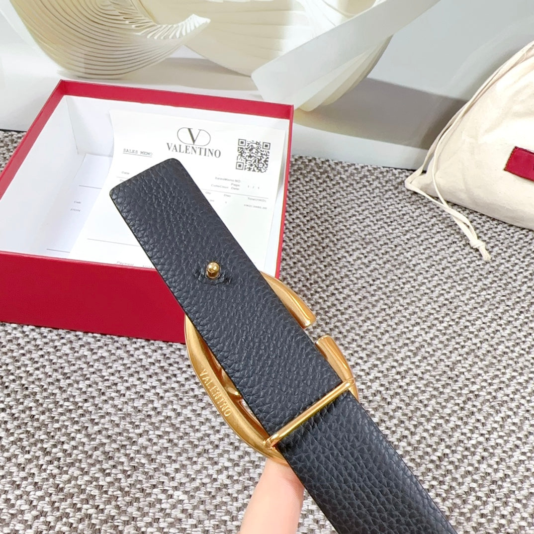 The Bold Edition Reversible Belt 30mm Brown Black Grained Calfskin Gold Buckle